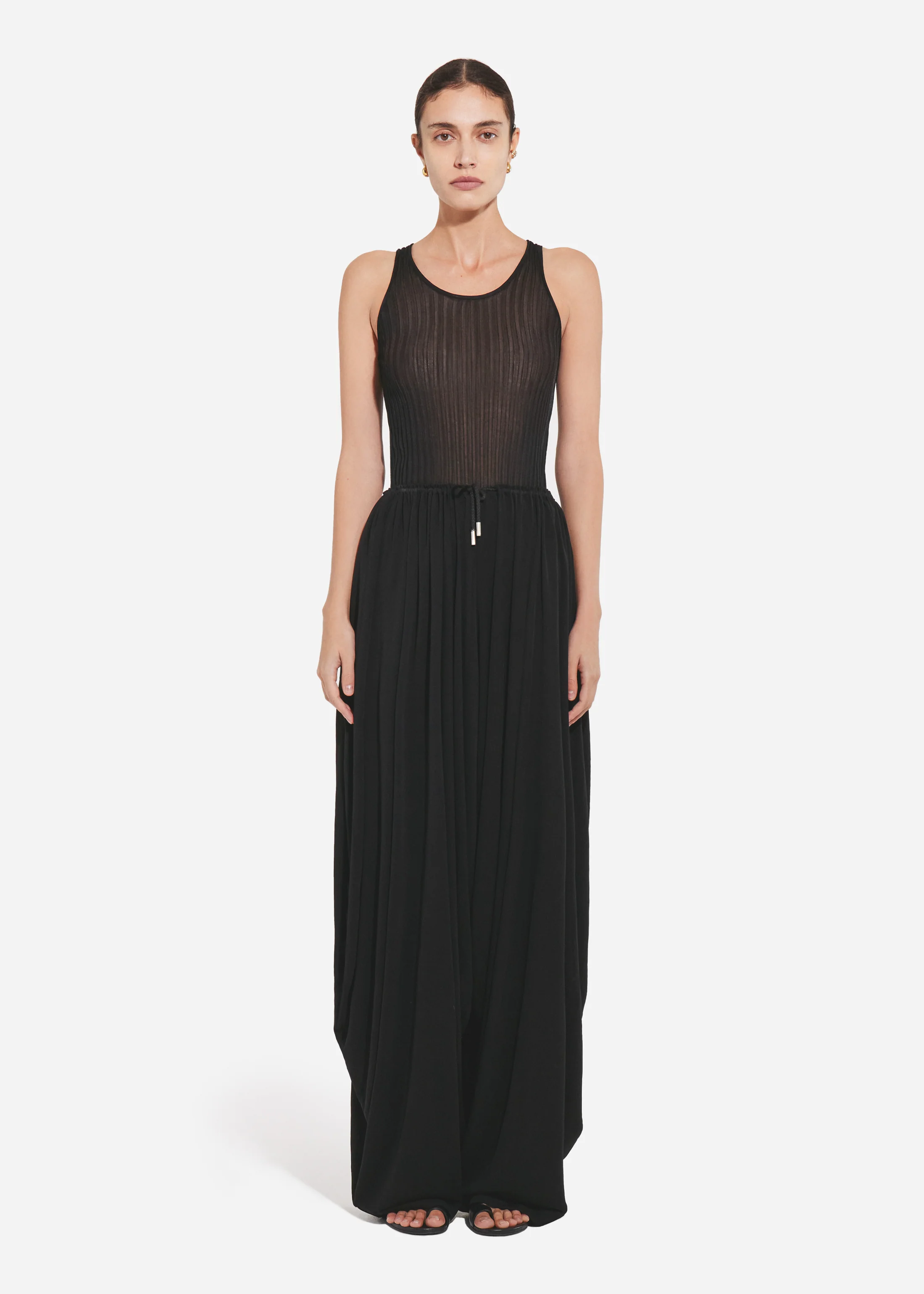 1096-sheer-rib-tank-top-in-viscose-black-1.webp Sheer Rib Tank Top in Viscose - Black