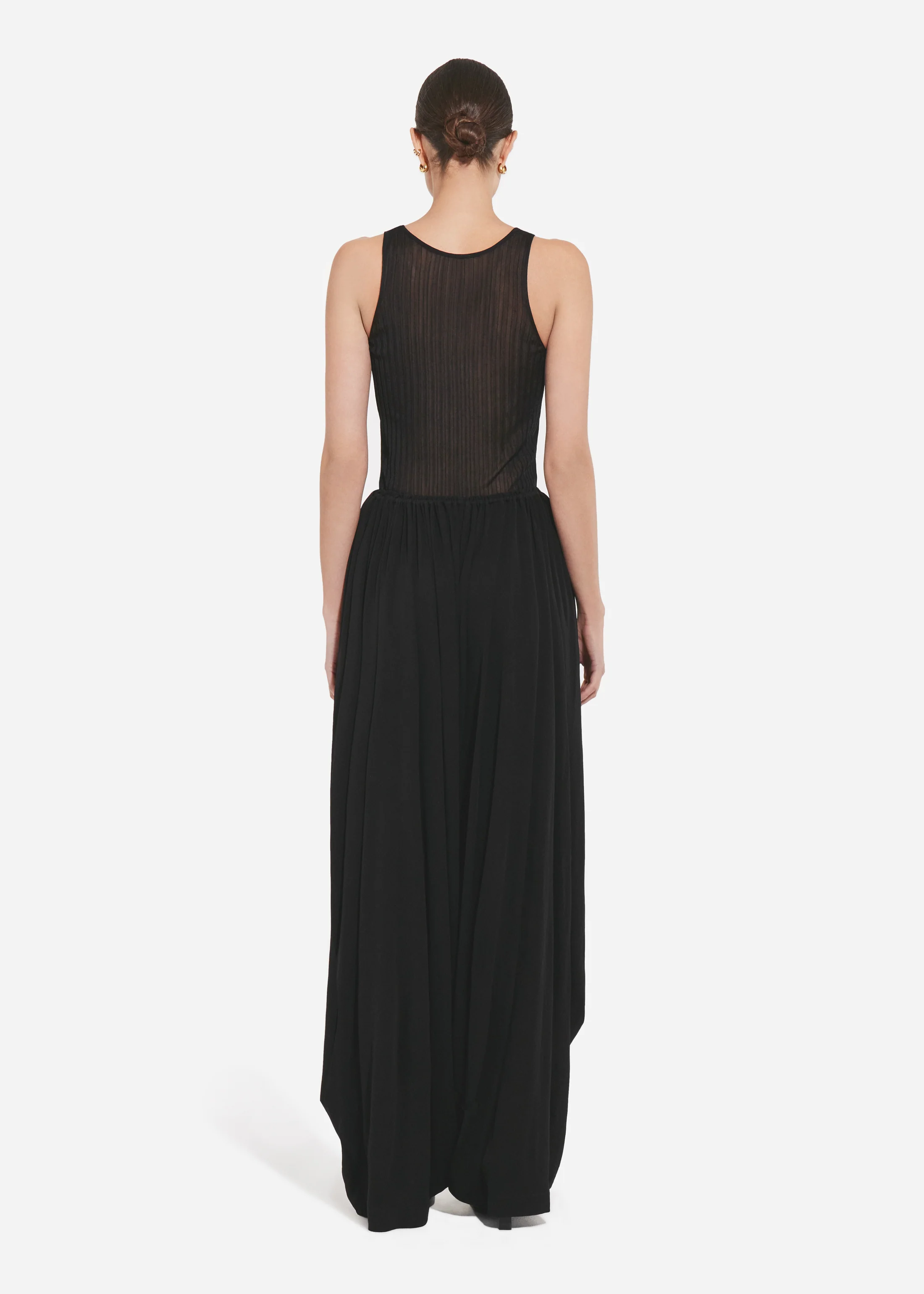1096-sheer-rib-tank-top-in-viscose-black-2.webp Sheer Rib Tank Top in Viscose - Black