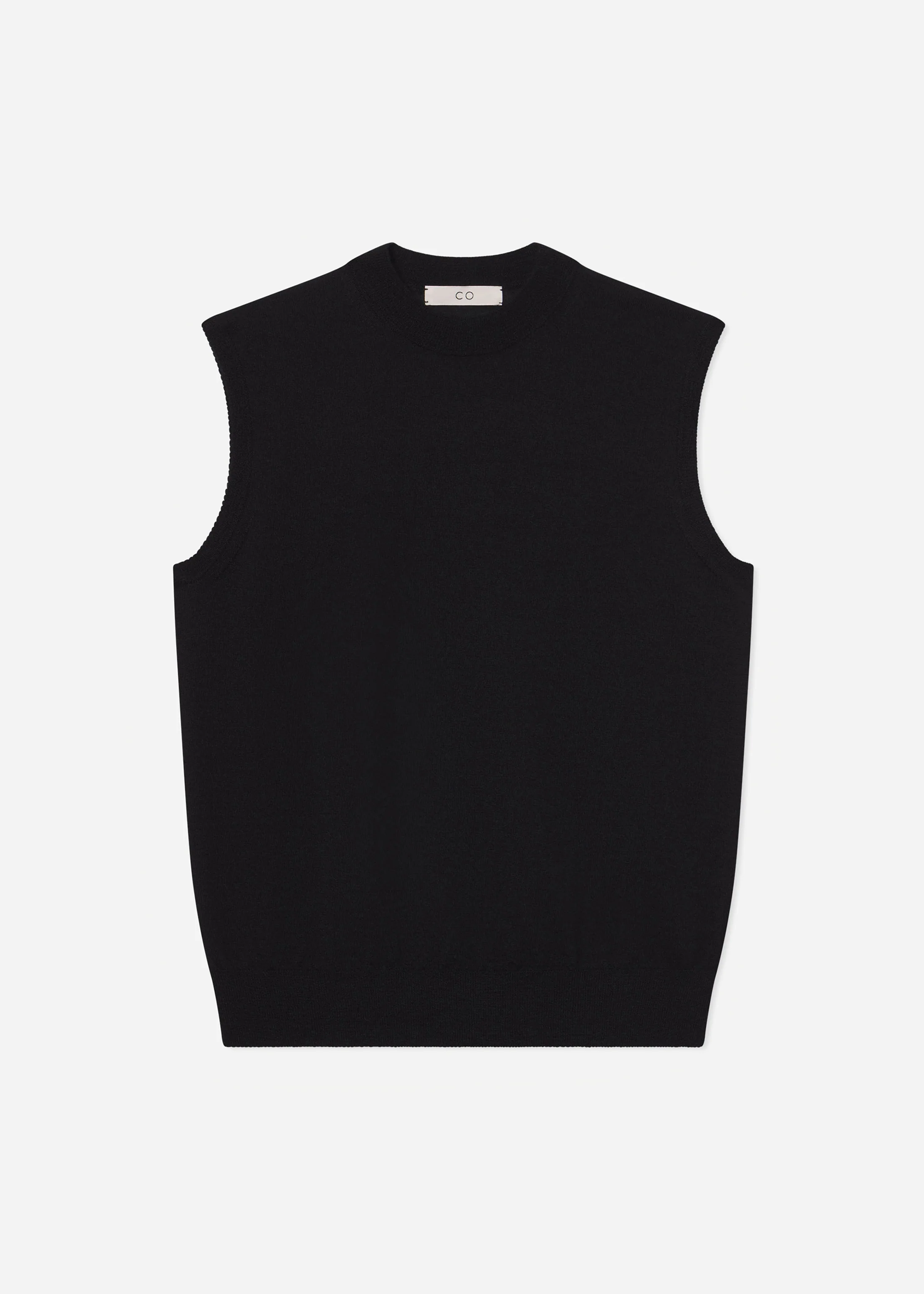 Shell Tank in Fine Cashmere - Black