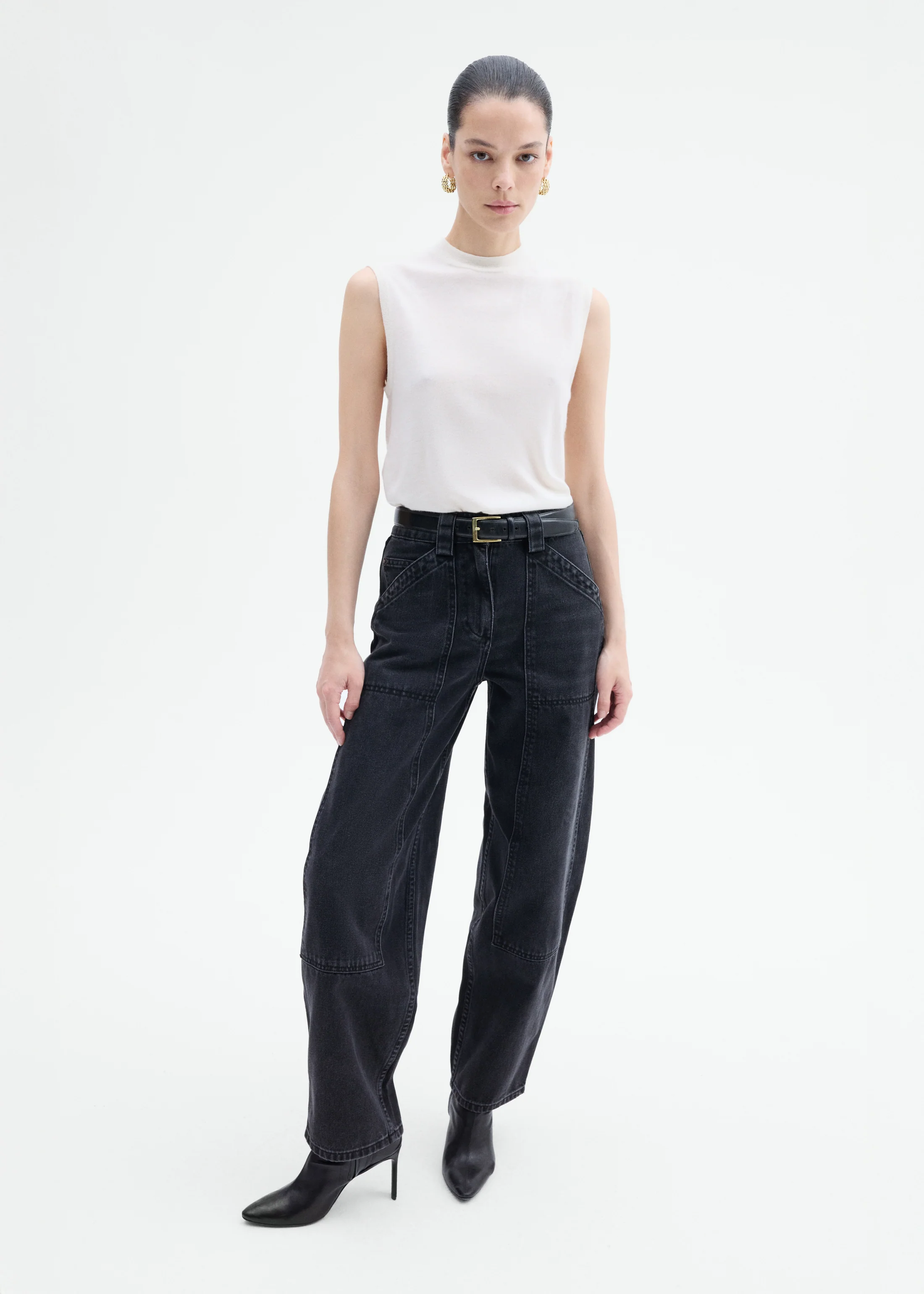 Shell Tank in Fine Cashmere - Ivory