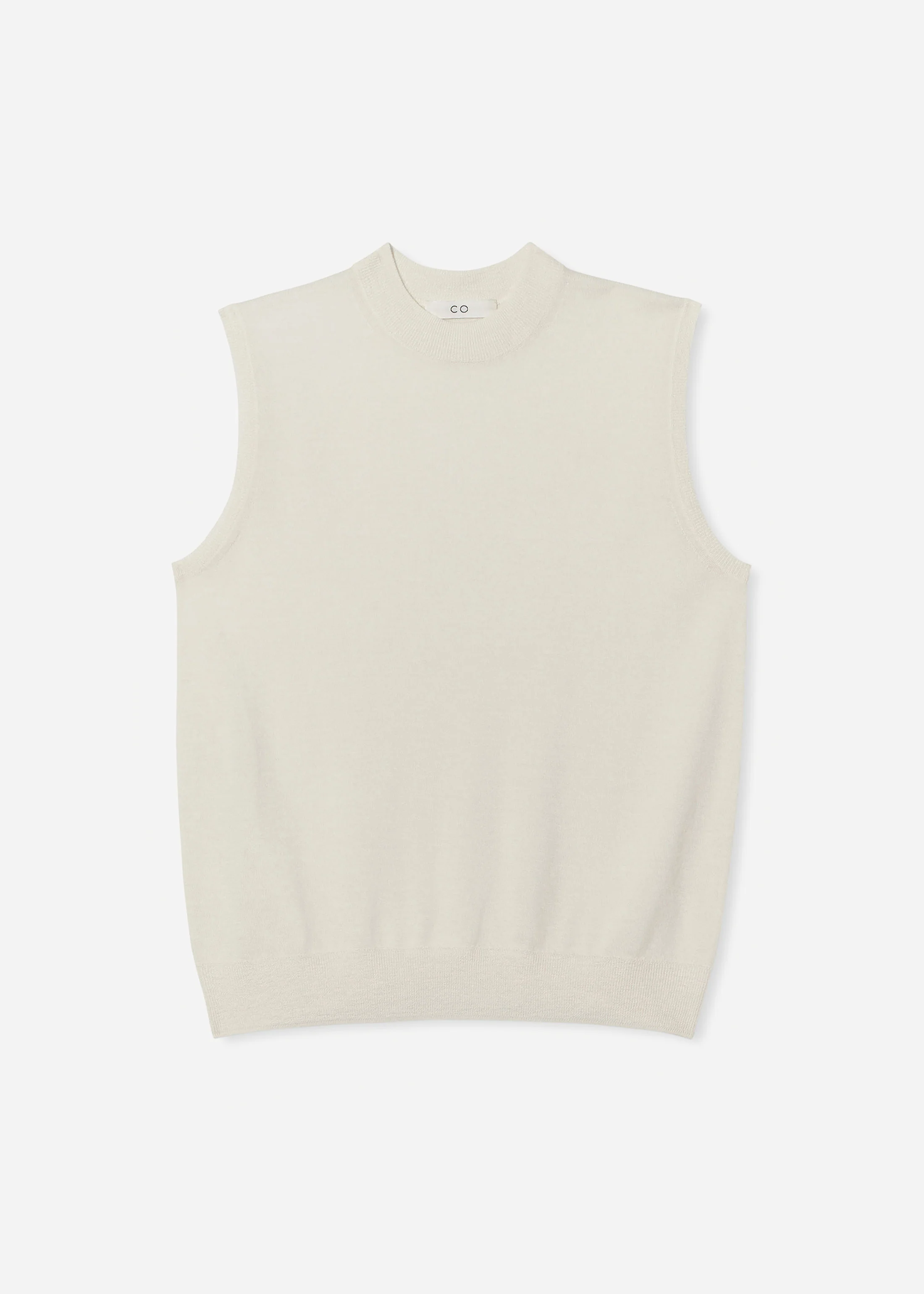 Shell Tank in Fine Cashmere - Ivory