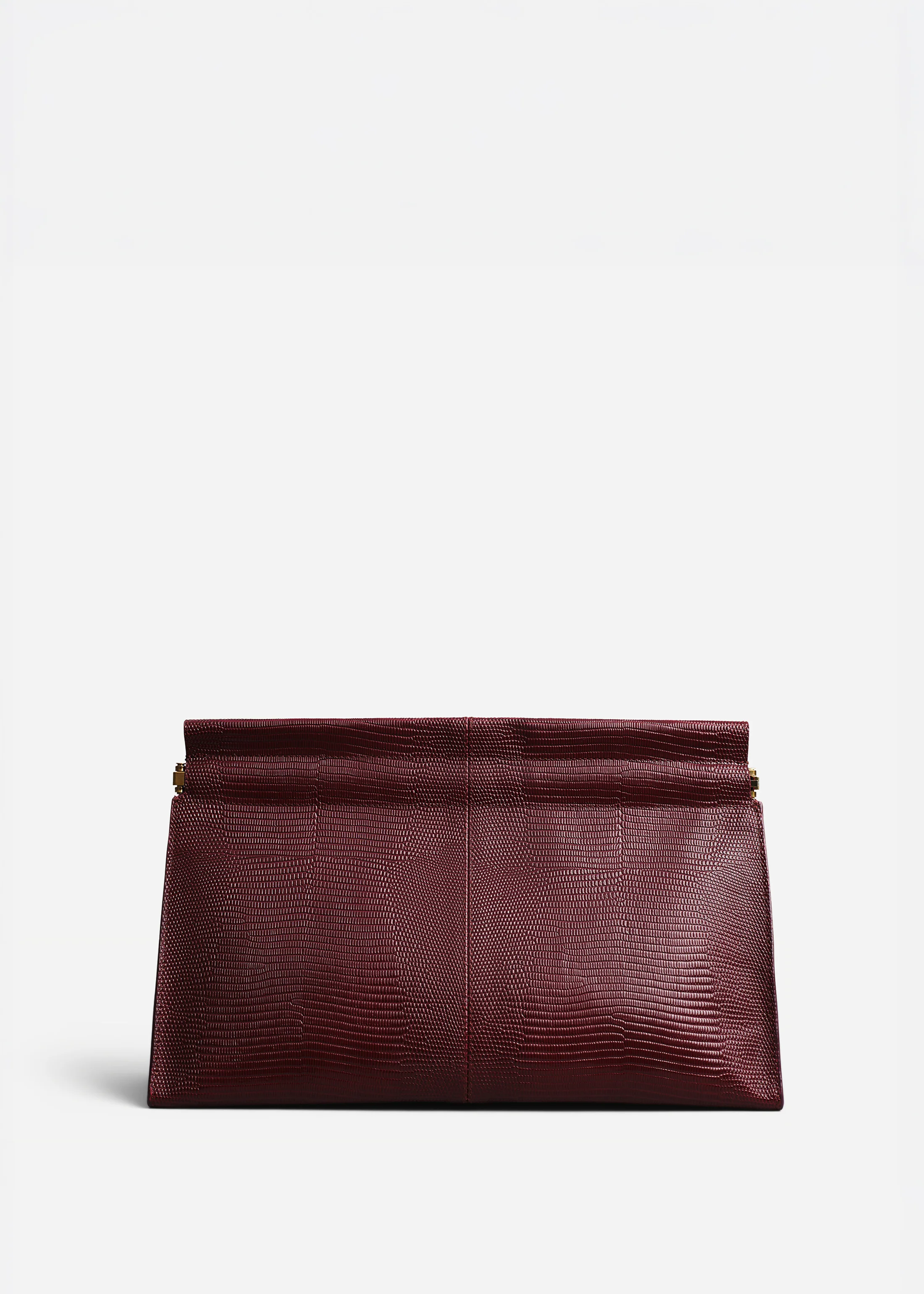 Large Leather Clutch in Burgundy