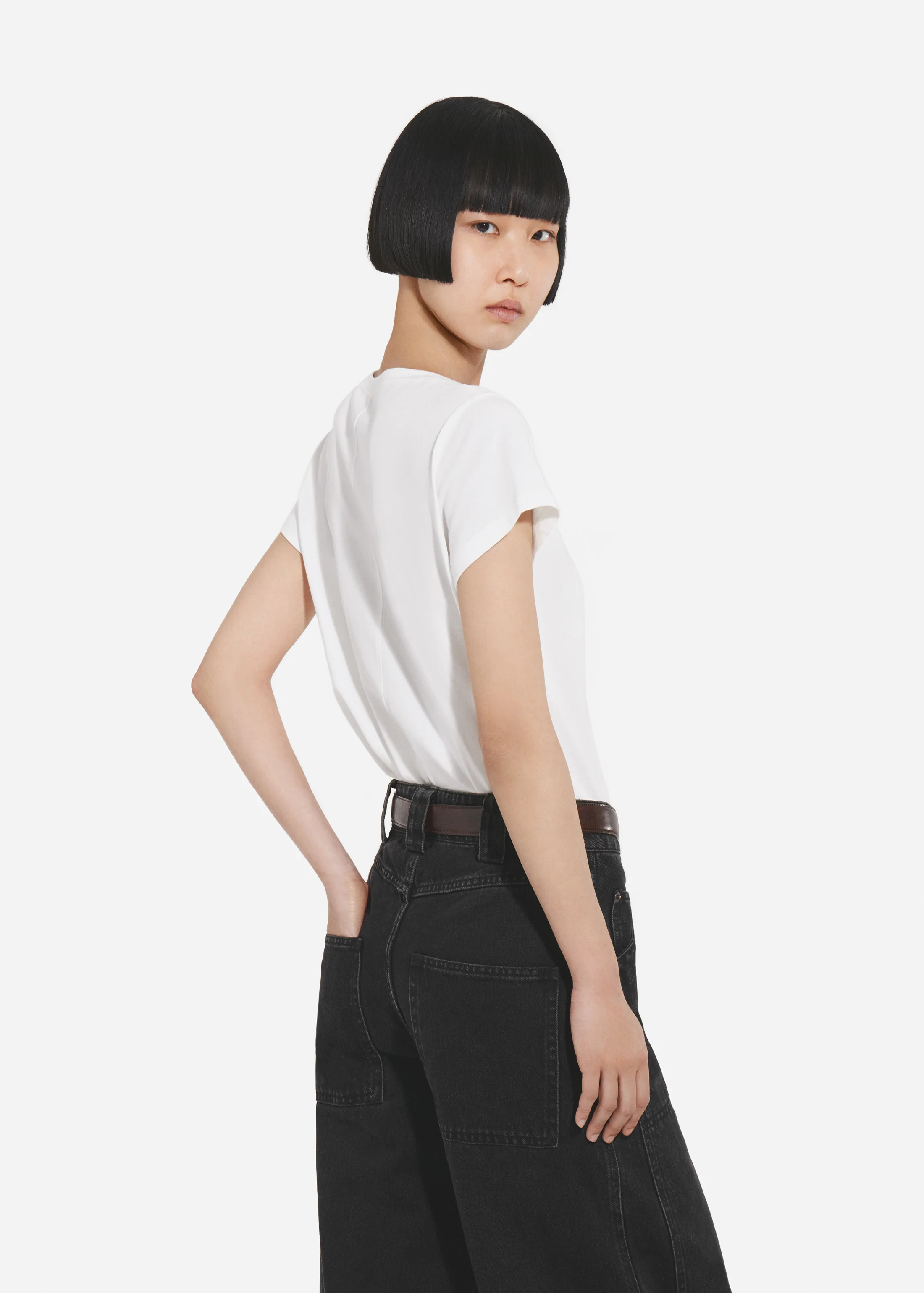 Fitted Tee in Cotton Jersey - Ivory
