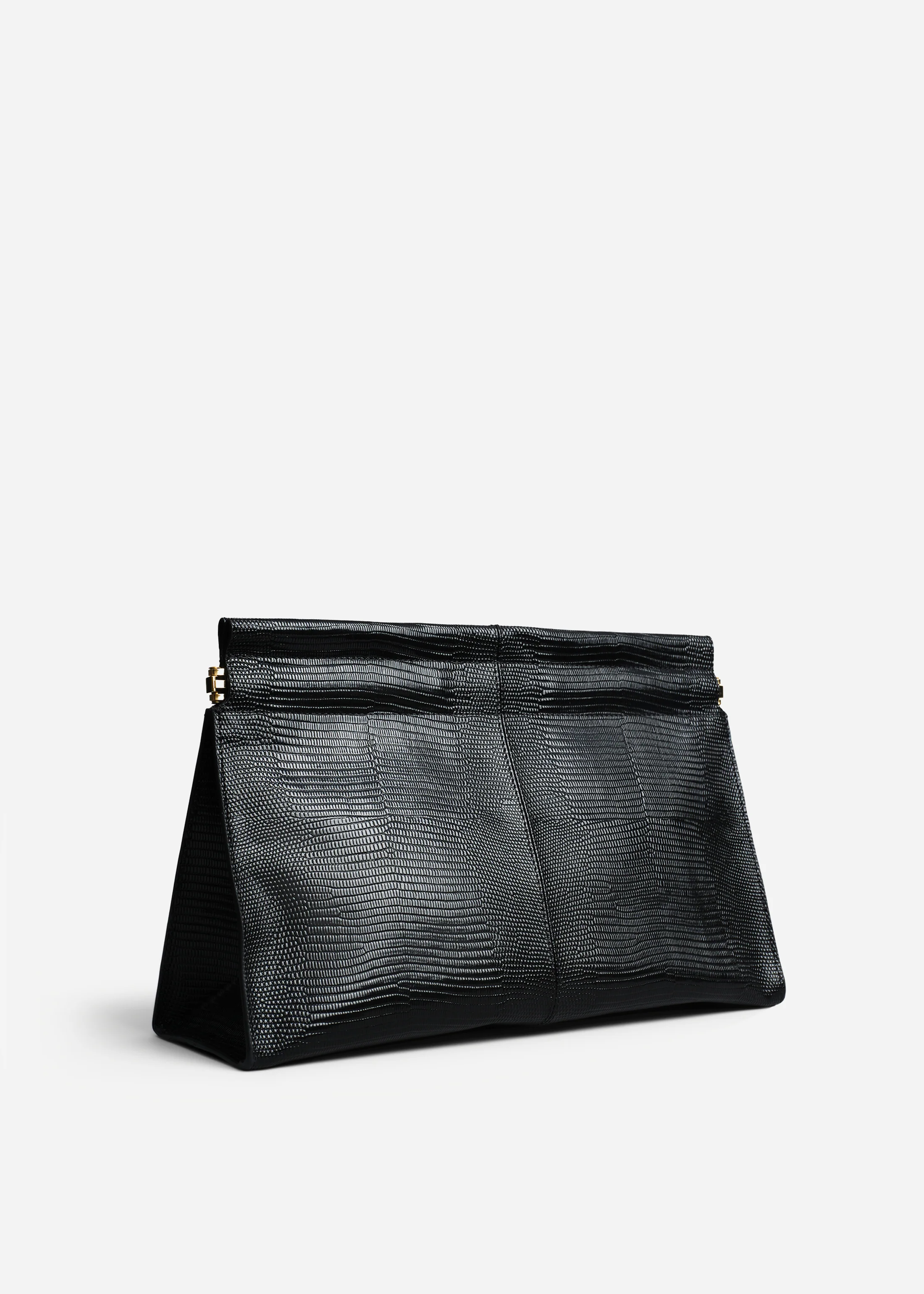 Large Leather Clutch in Black