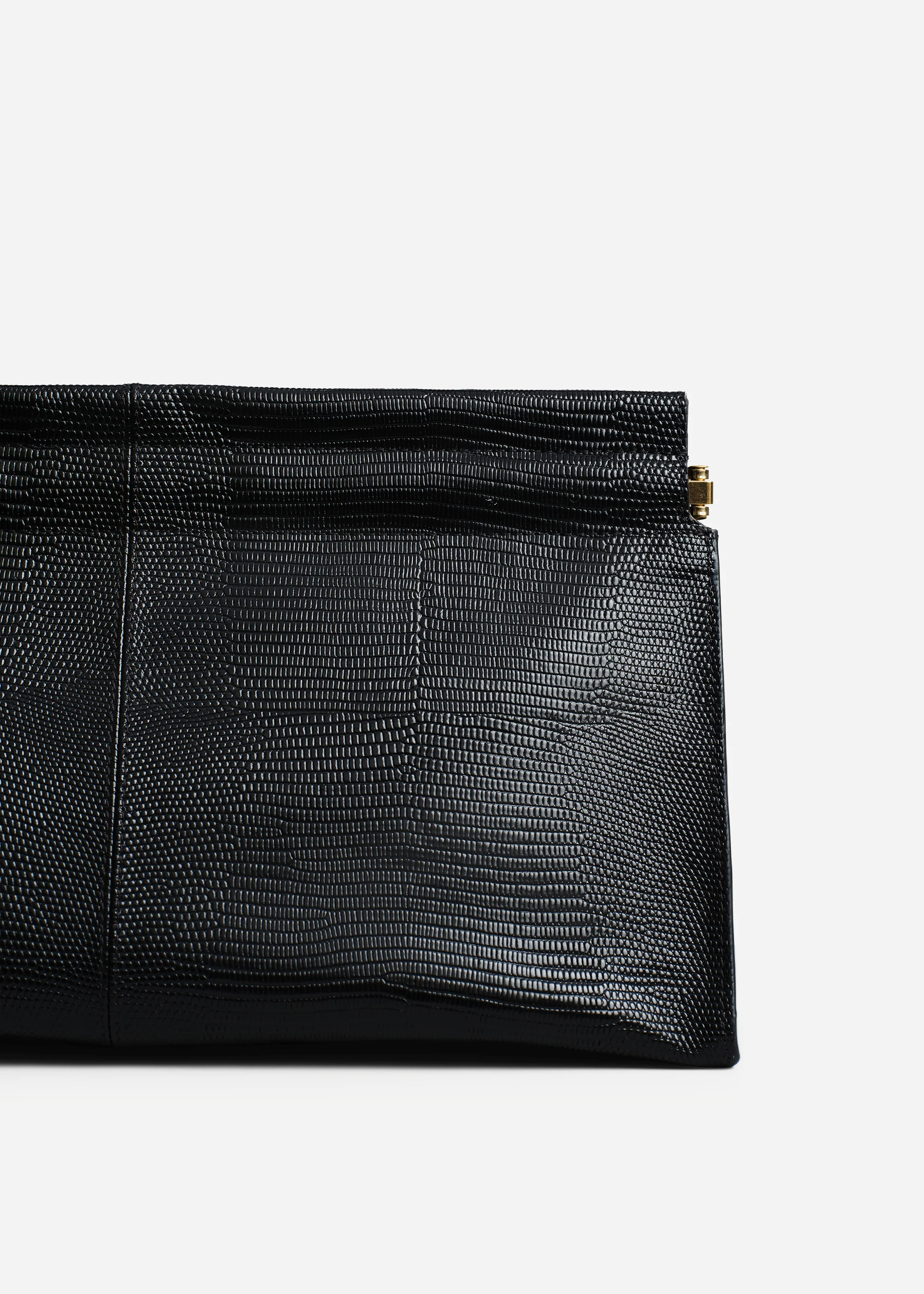 Large Leather Clutch in Black