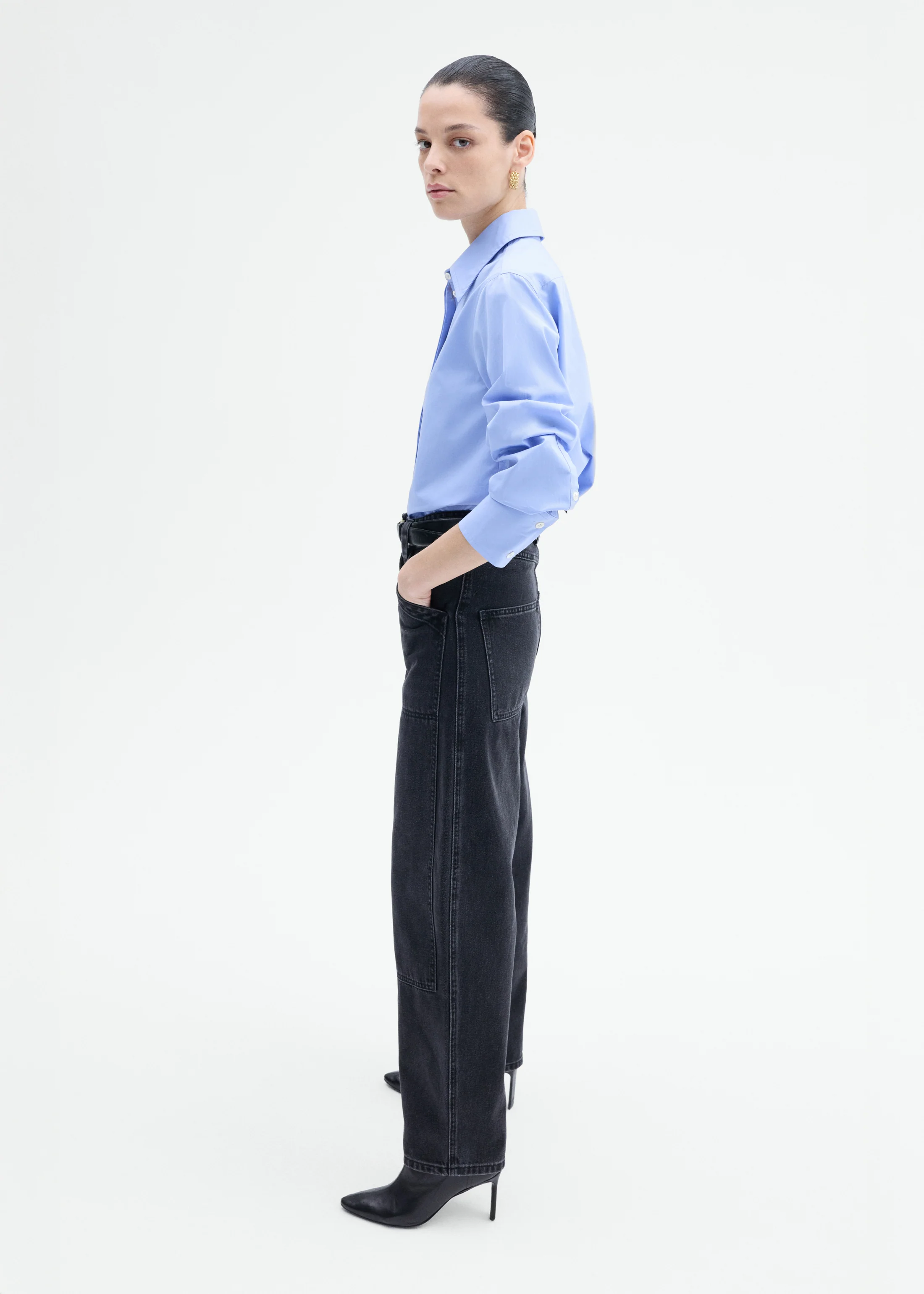 1277-fitted-shirt-in-cotton-poplin-blue-4.webp Fitted Shirt in Cotton Poplin - Blue