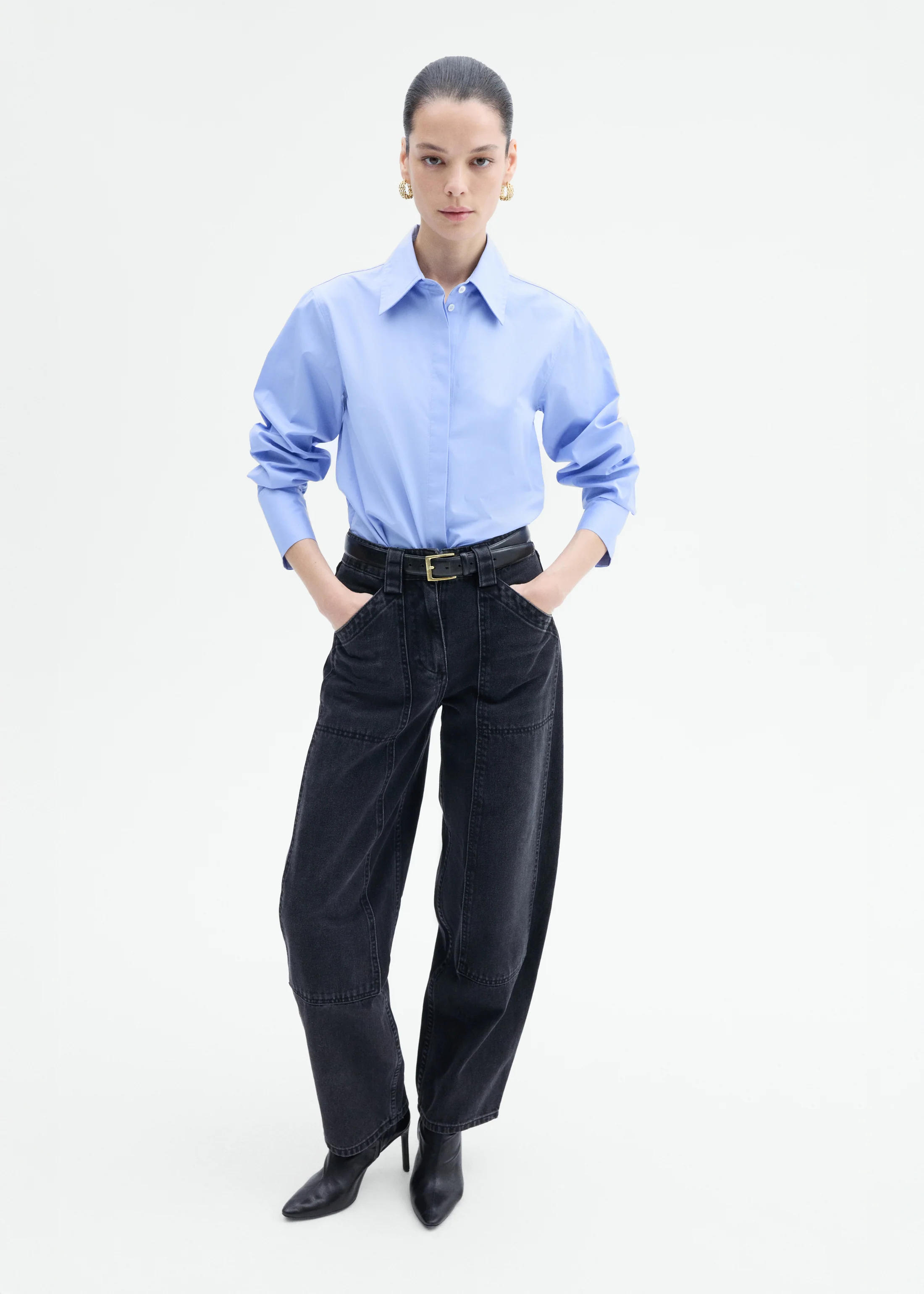 1277-fitted-shirt-in-cotton-poplin-blue-5.webp Fitted Shirt in Cotton Poplin - Blue