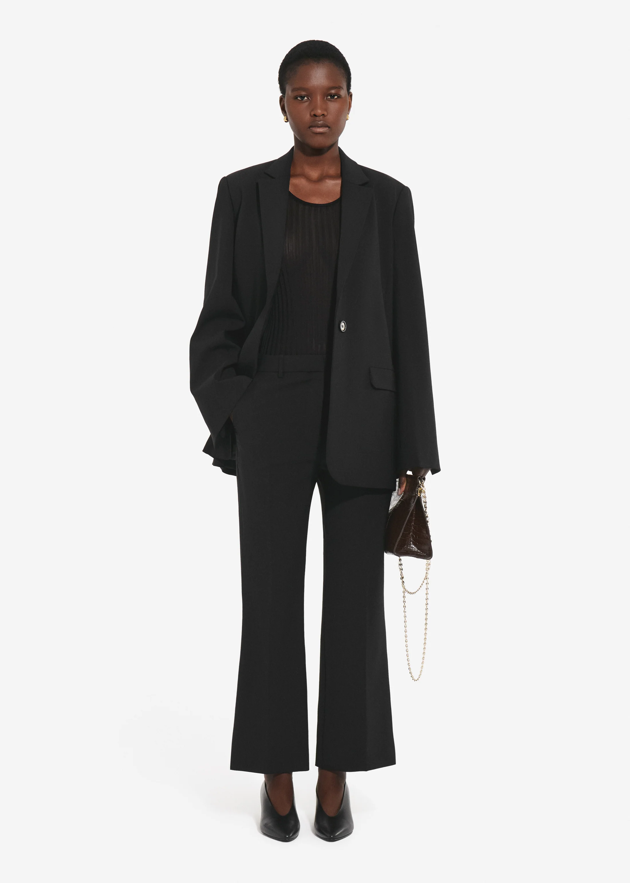 Boxy Jacket in Virgin Wool - Black