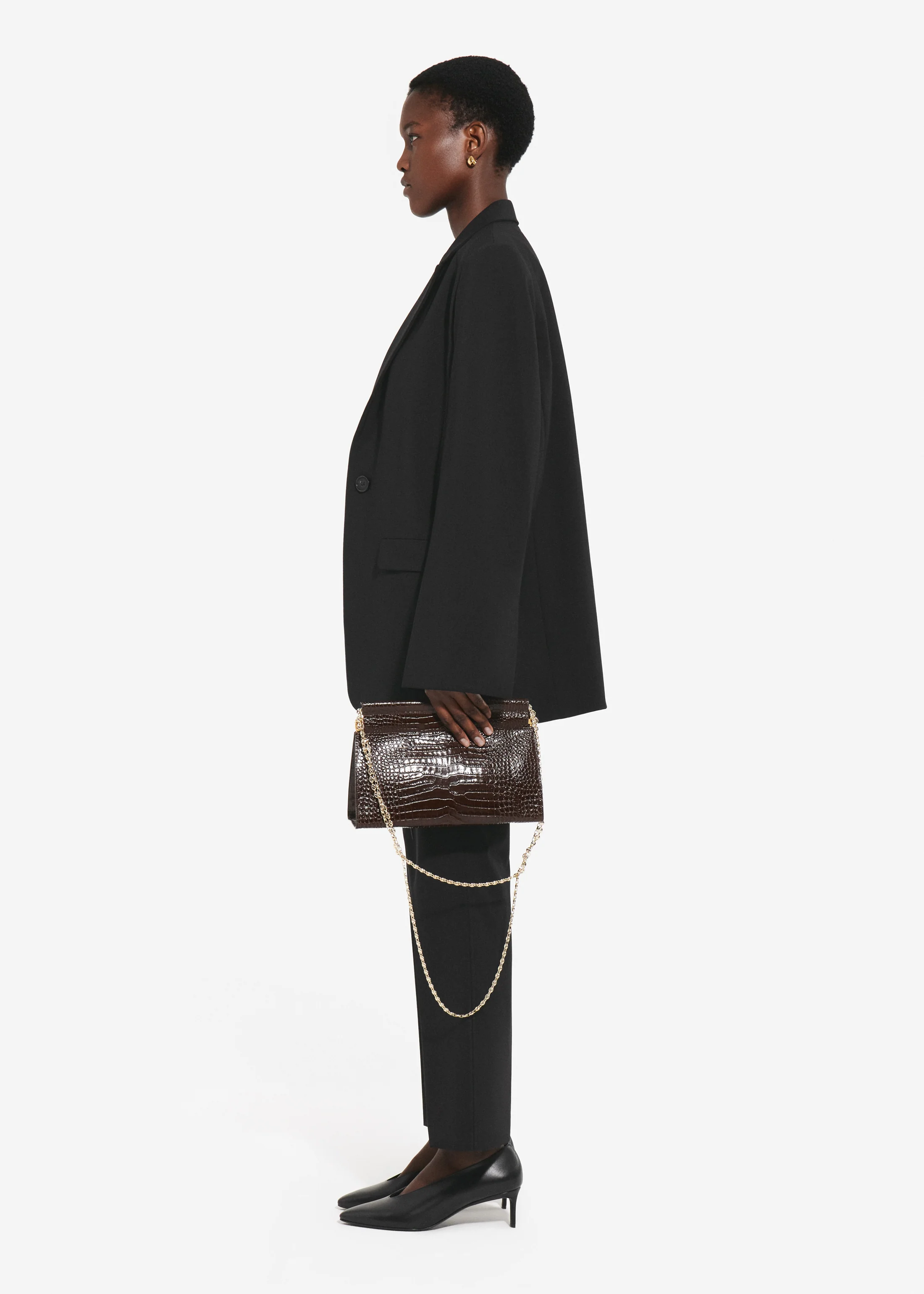 Boxy Jacket in Virgin Wool - Black