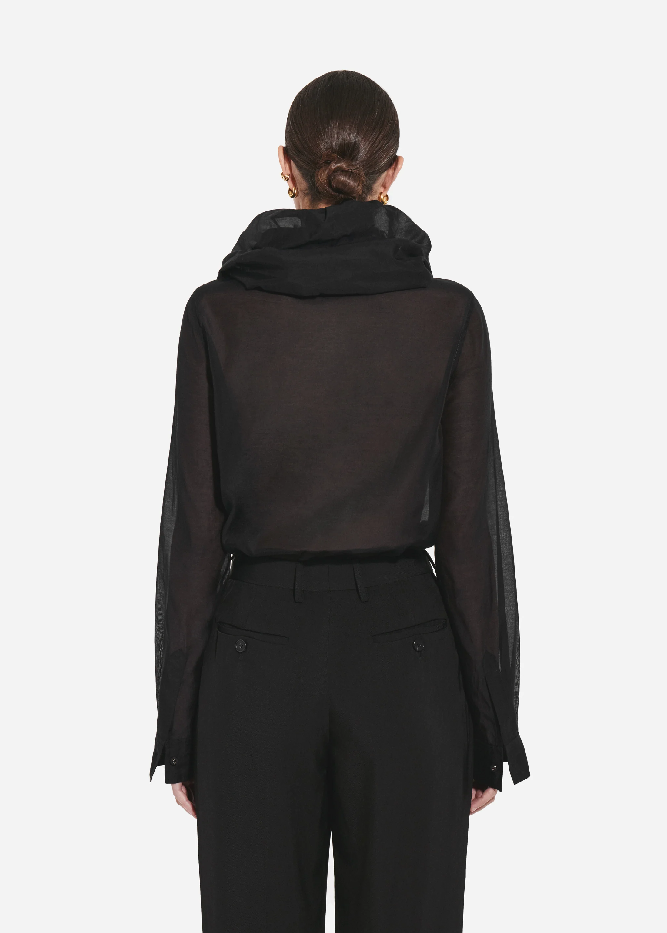 1372-cloud-collar-shirt-in-cotton-silk-voile-black-3.webp Cloud Collar Shirt in Cotton Silk Voile - Black