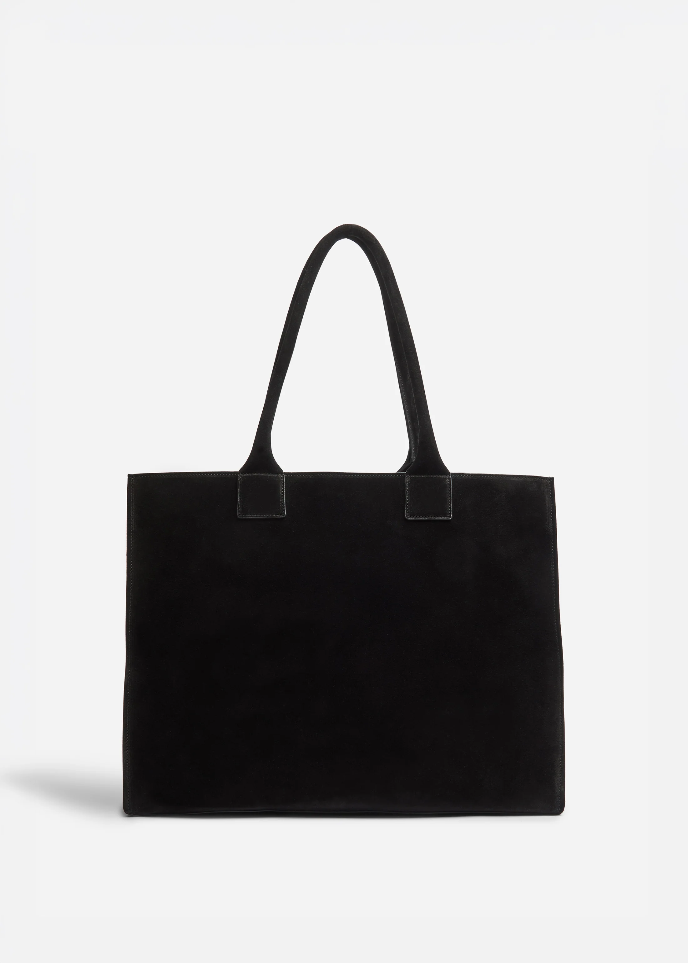 Large Tote Bag in Suede - Black