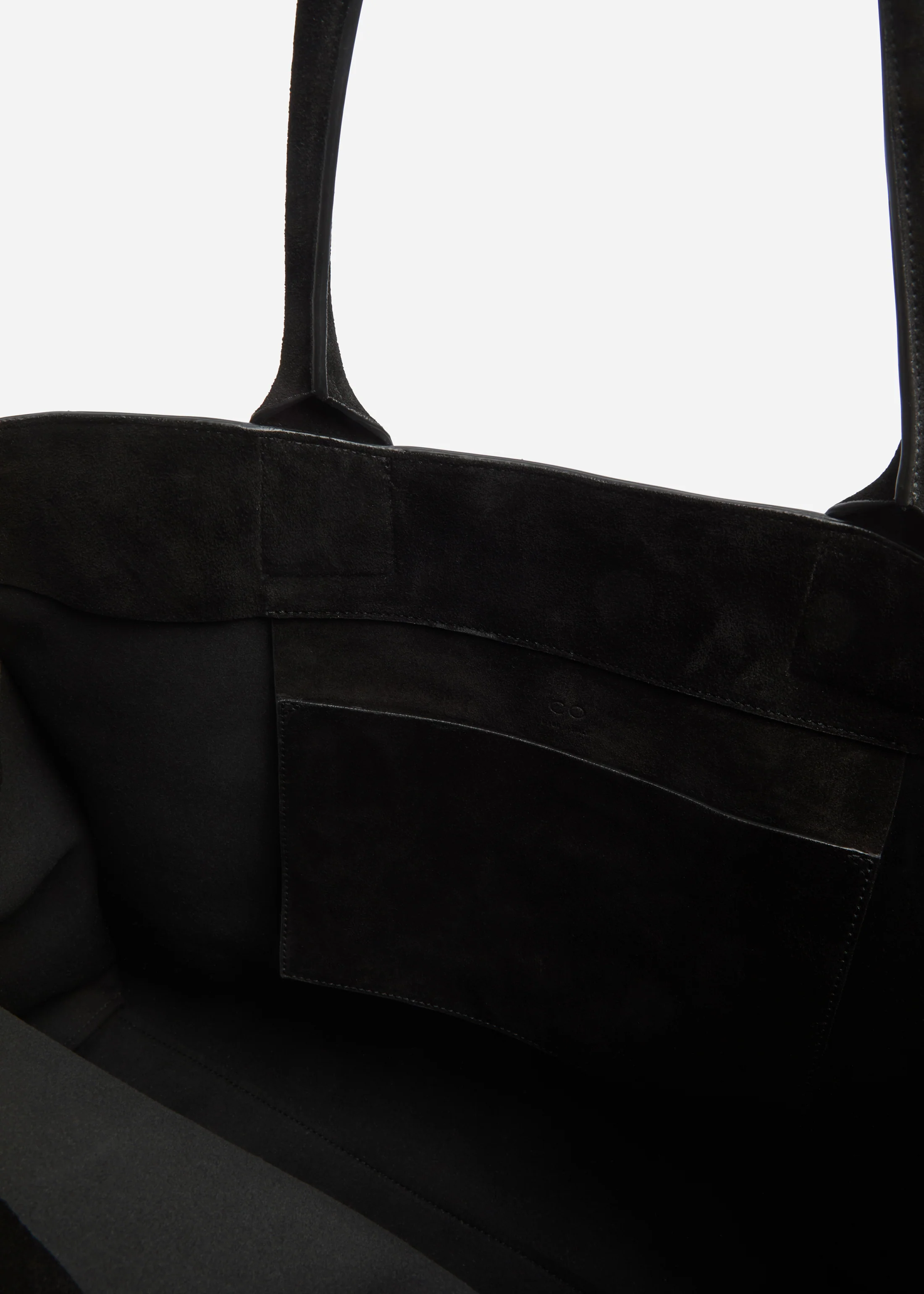 Large Tote Bag in Suede - Black