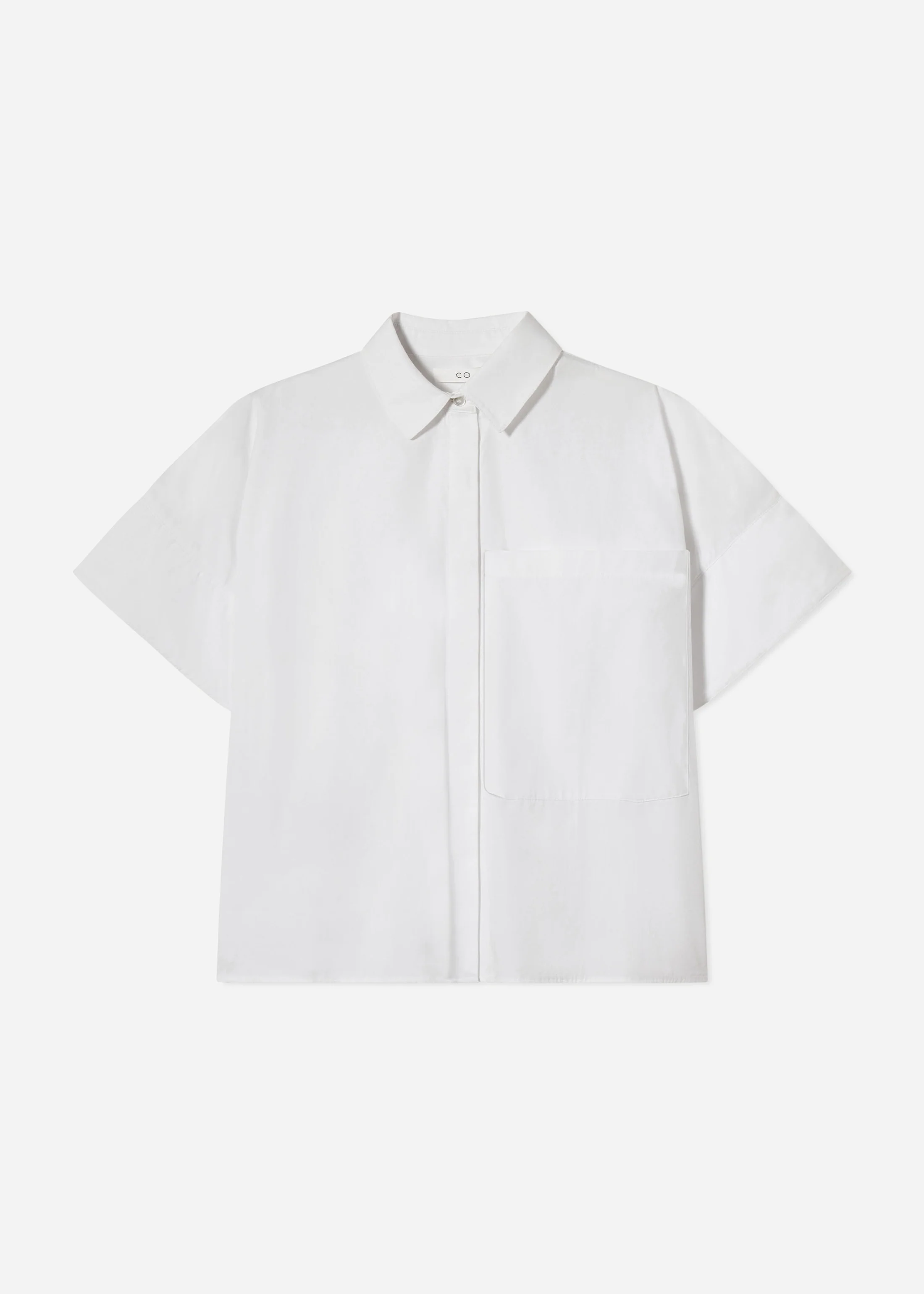 140-boxy-short-sleeve-shirt-in-cotton-poplin-white-5.webp Boxy Short Sleeve Shirt in Cotton Poplin - White