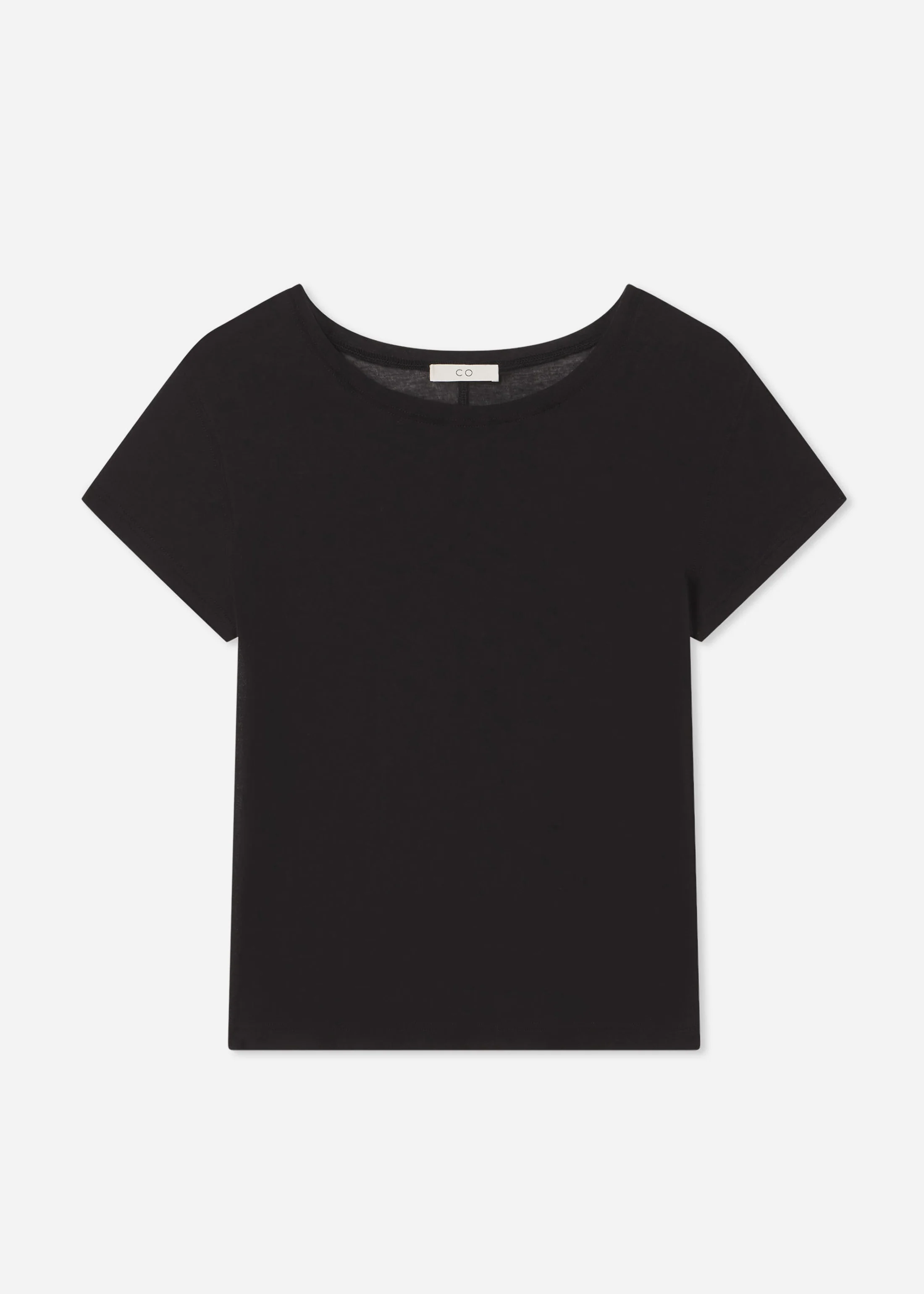 1418-crewneck-short-sleeve-t-shirt-in-cotton-jersey-black-4.webp Crewneck Short Sleeve T-Shirt in Cotton Jersey - Black