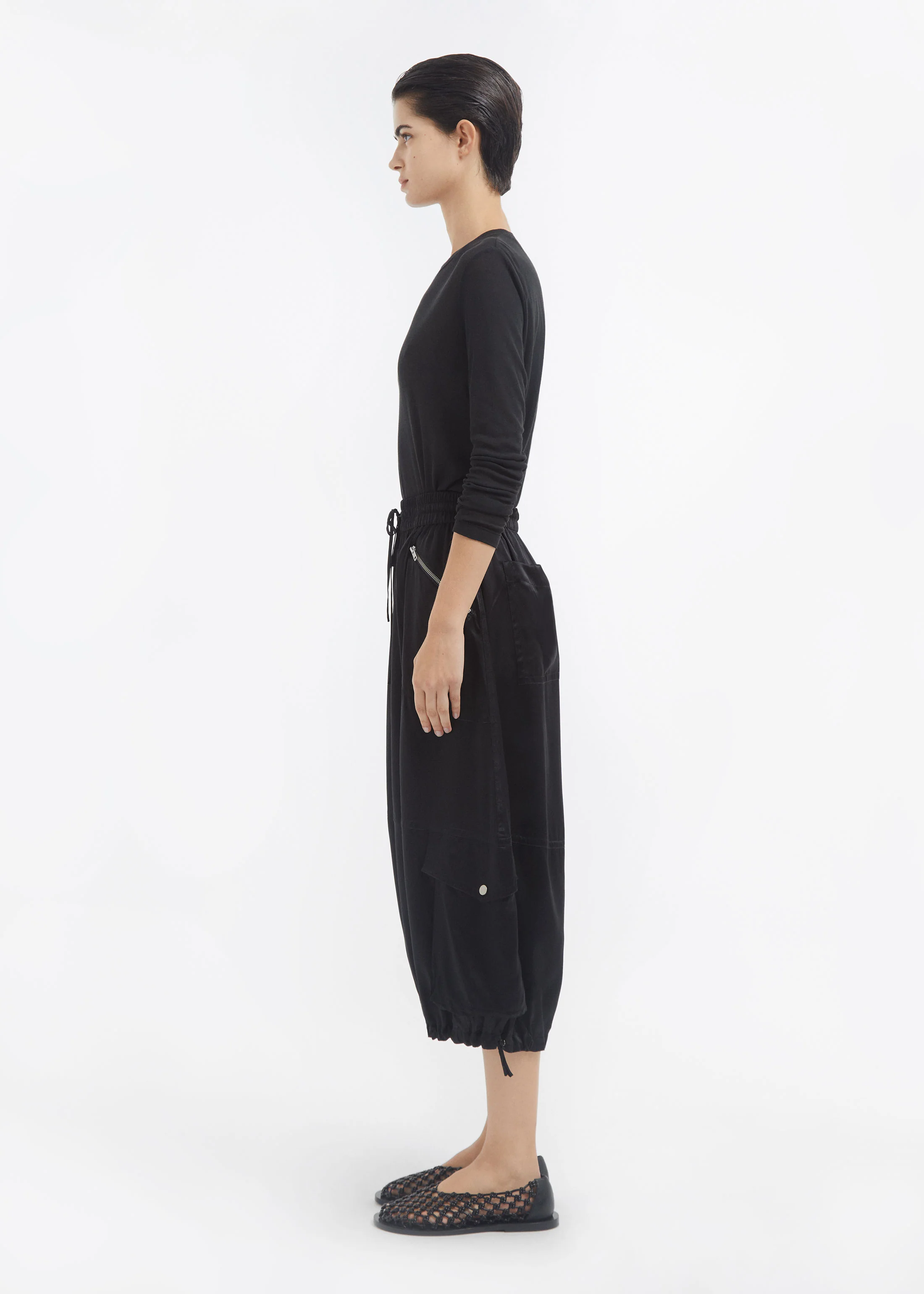 Crewneck Long Sleeve in Cotton Jersey - Black