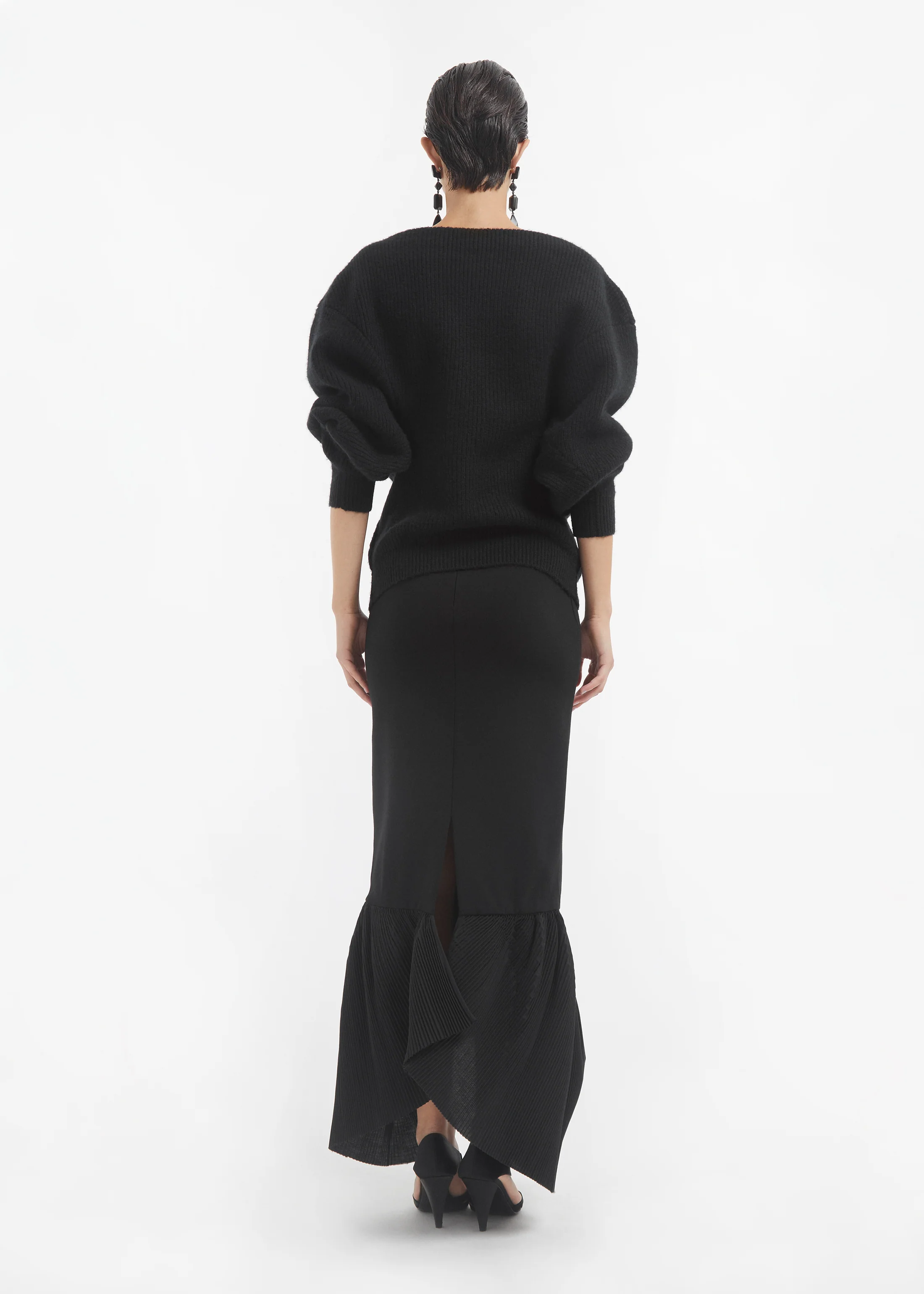 Peplum Skirt in Jersey - Black