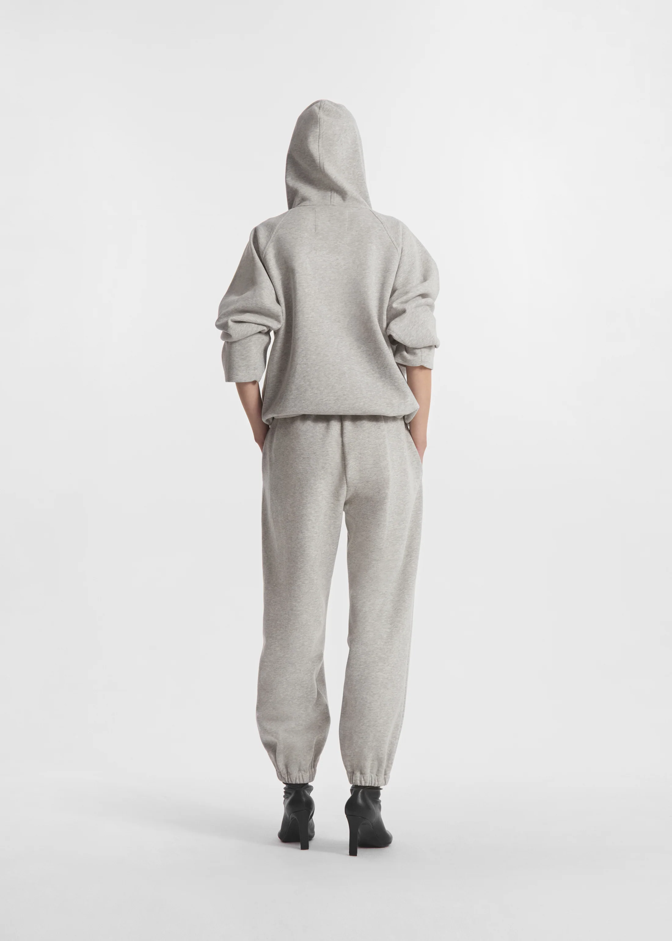 Stretch Jogger in Scuba Jersey - Heather Grey