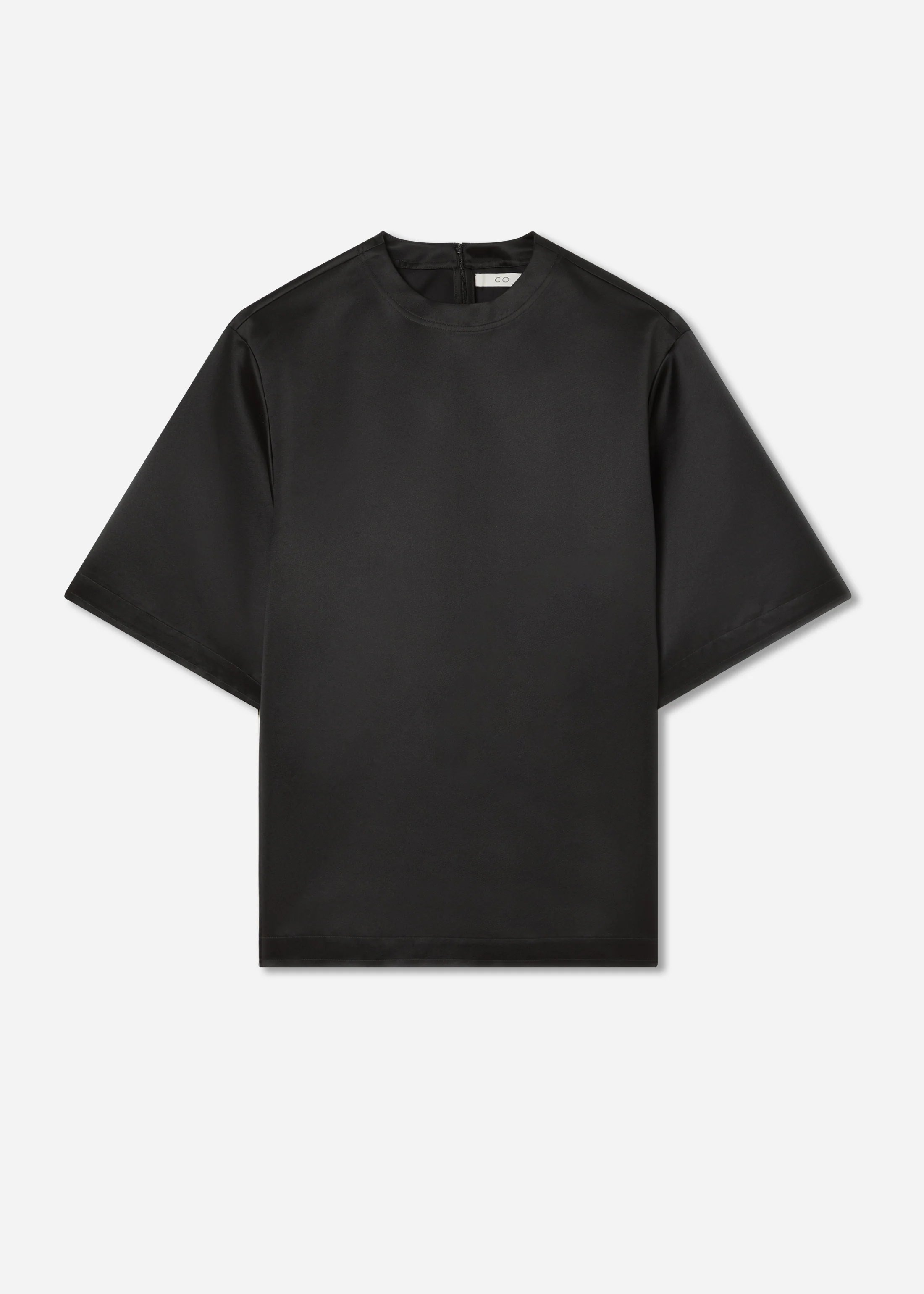 Oversized Shirt in Duchess Satin - Black