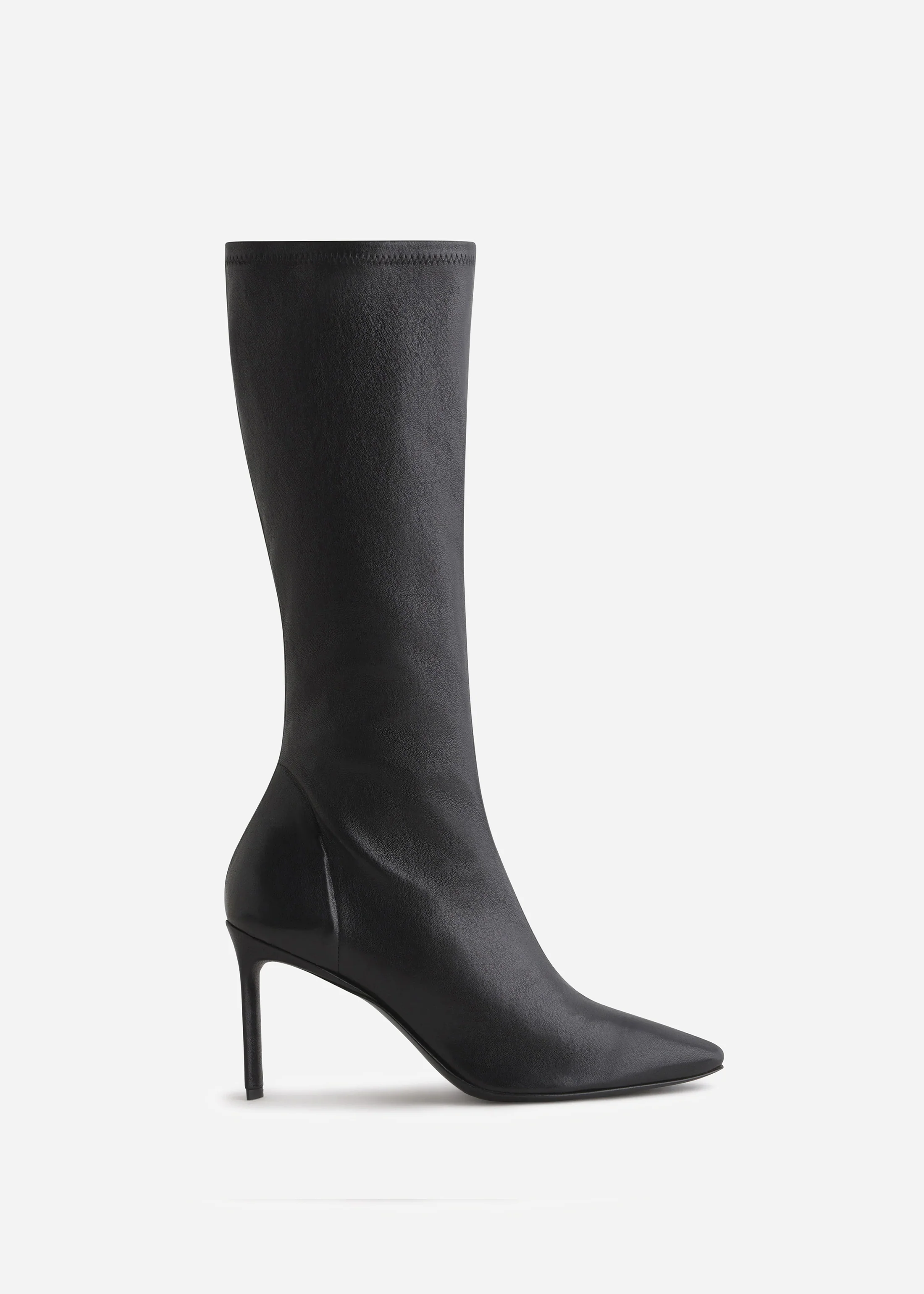 1615-pointed-stretch-leather-heel-boot-in-black-1.webp Pointed Stretch Leather Heel Boot in Black