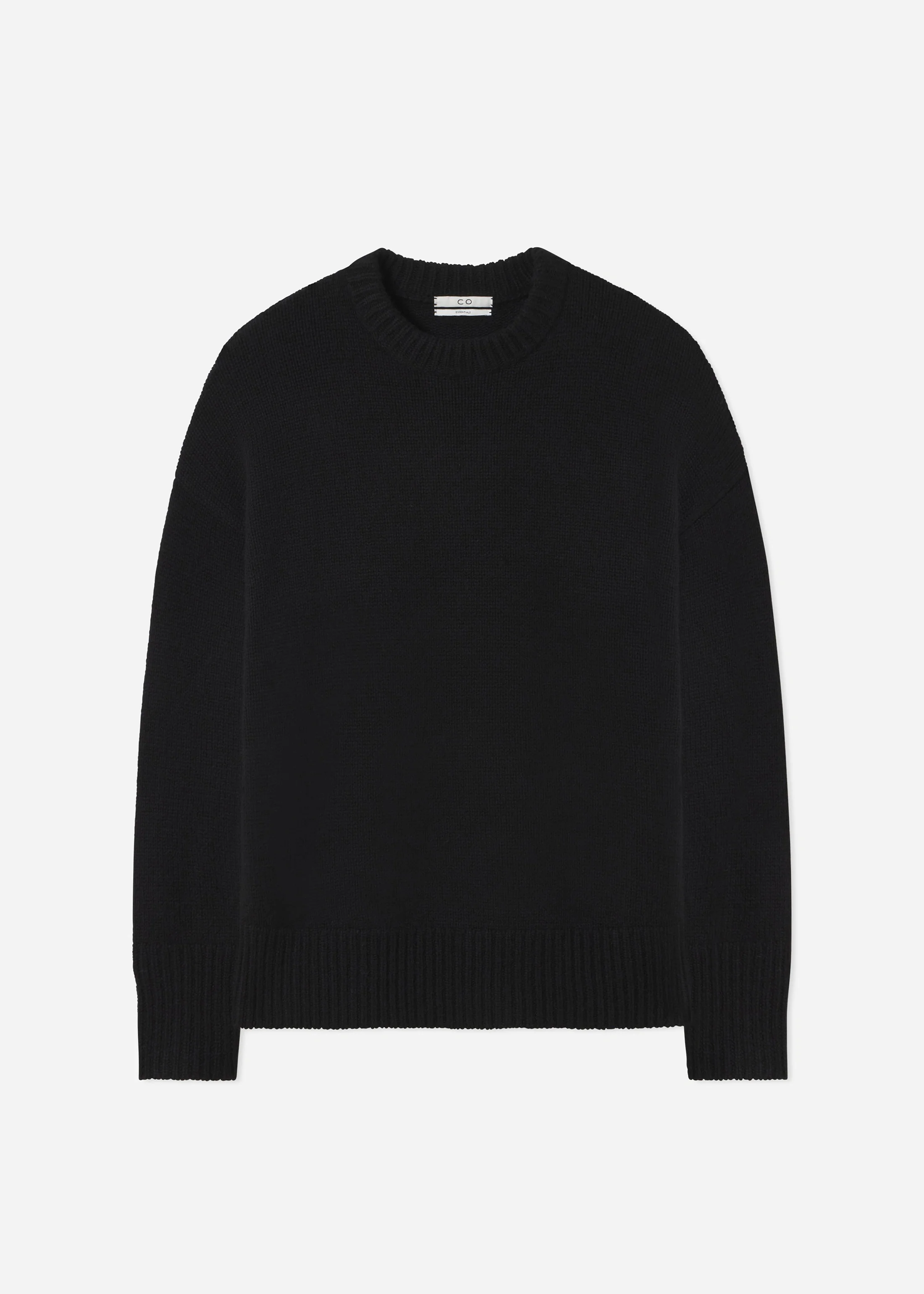 Boyfriend Crew Neck in Wool Cashmere - Black