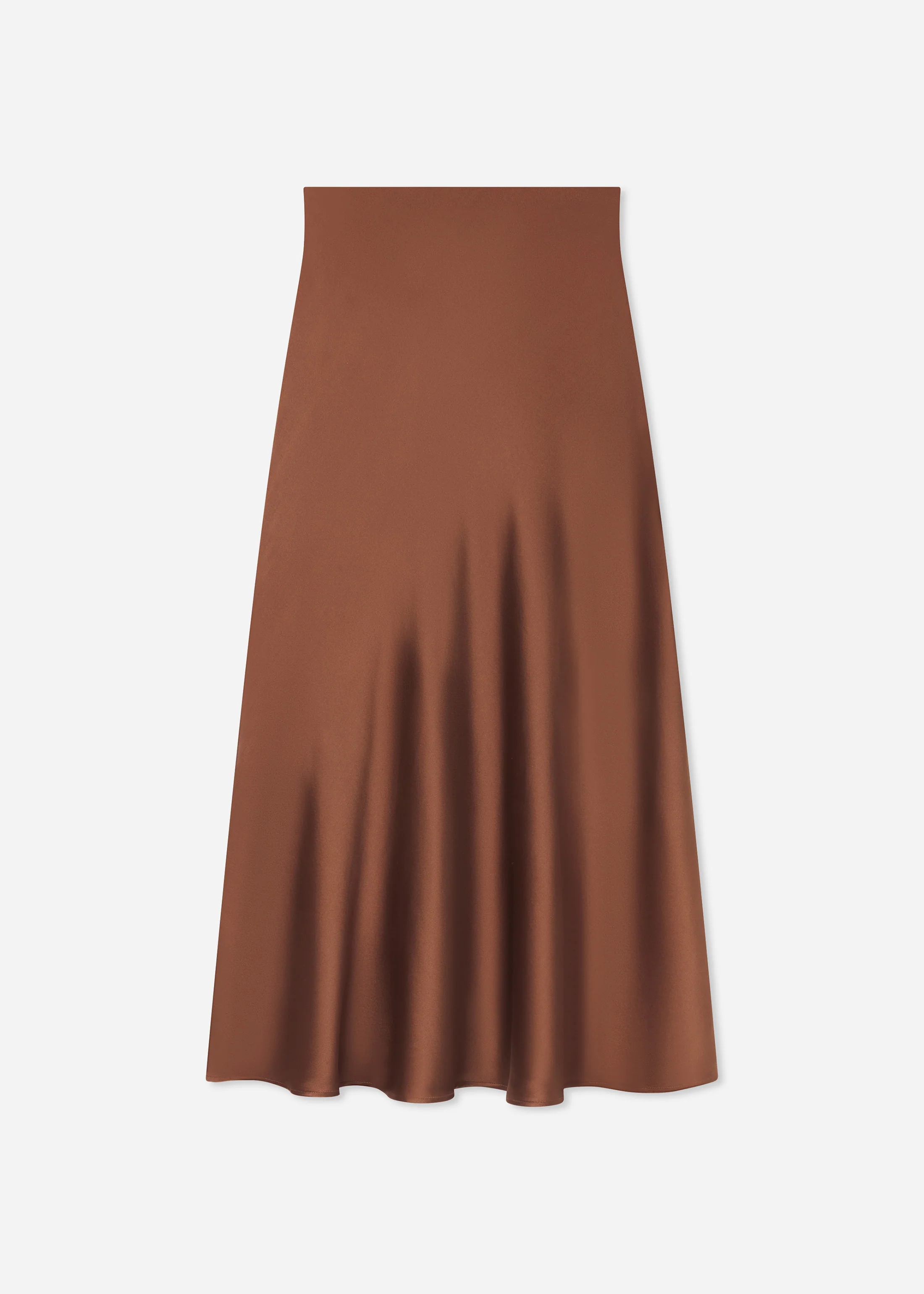 Bias Cut Slip Skirt in Silk - Chocolate