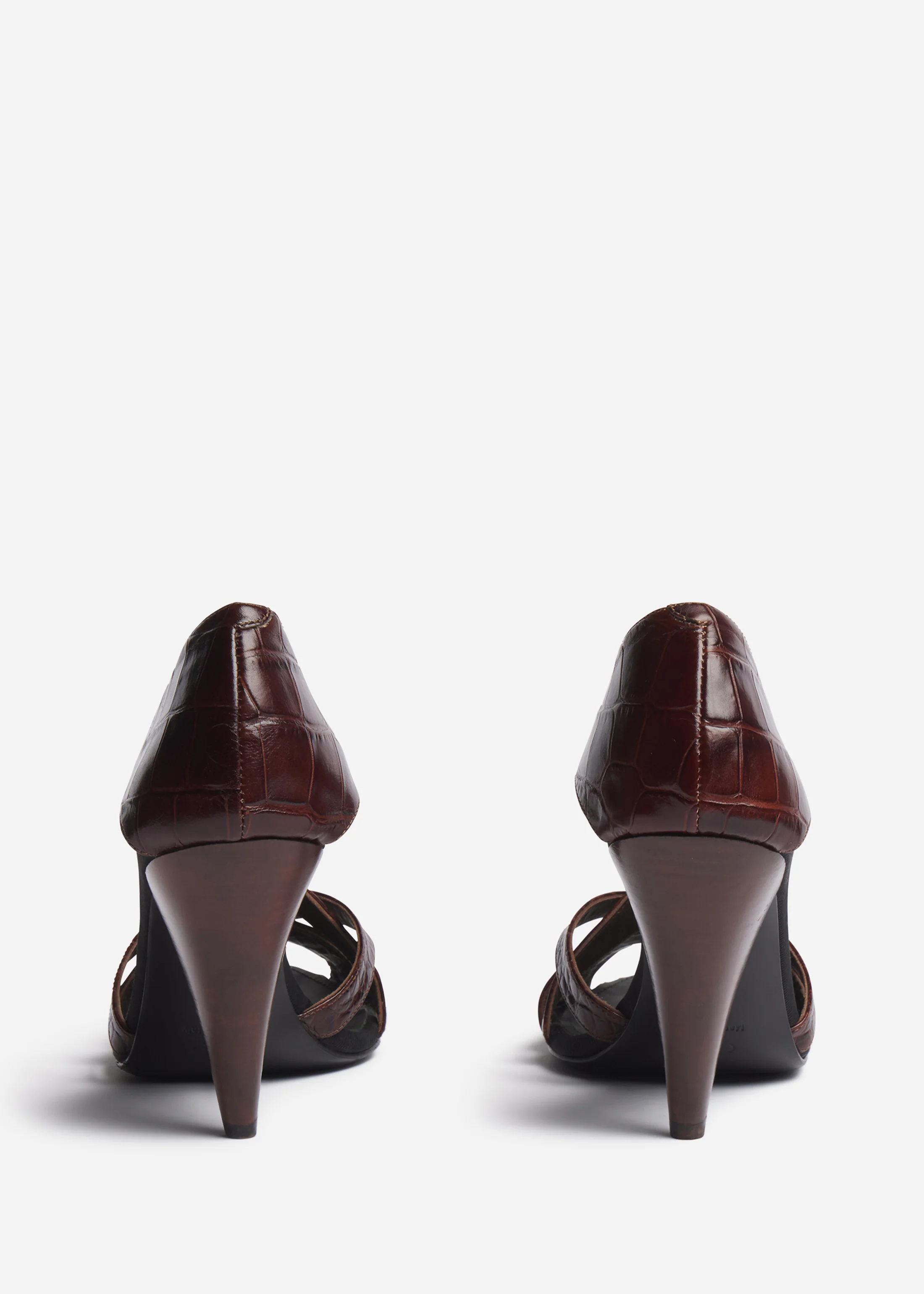 1733-open-toe-heeled-sandal-in-crocodile-leather-chocolate-3.webp Open Toe Heeled Sandal in Crocodile Leather - Chocolate