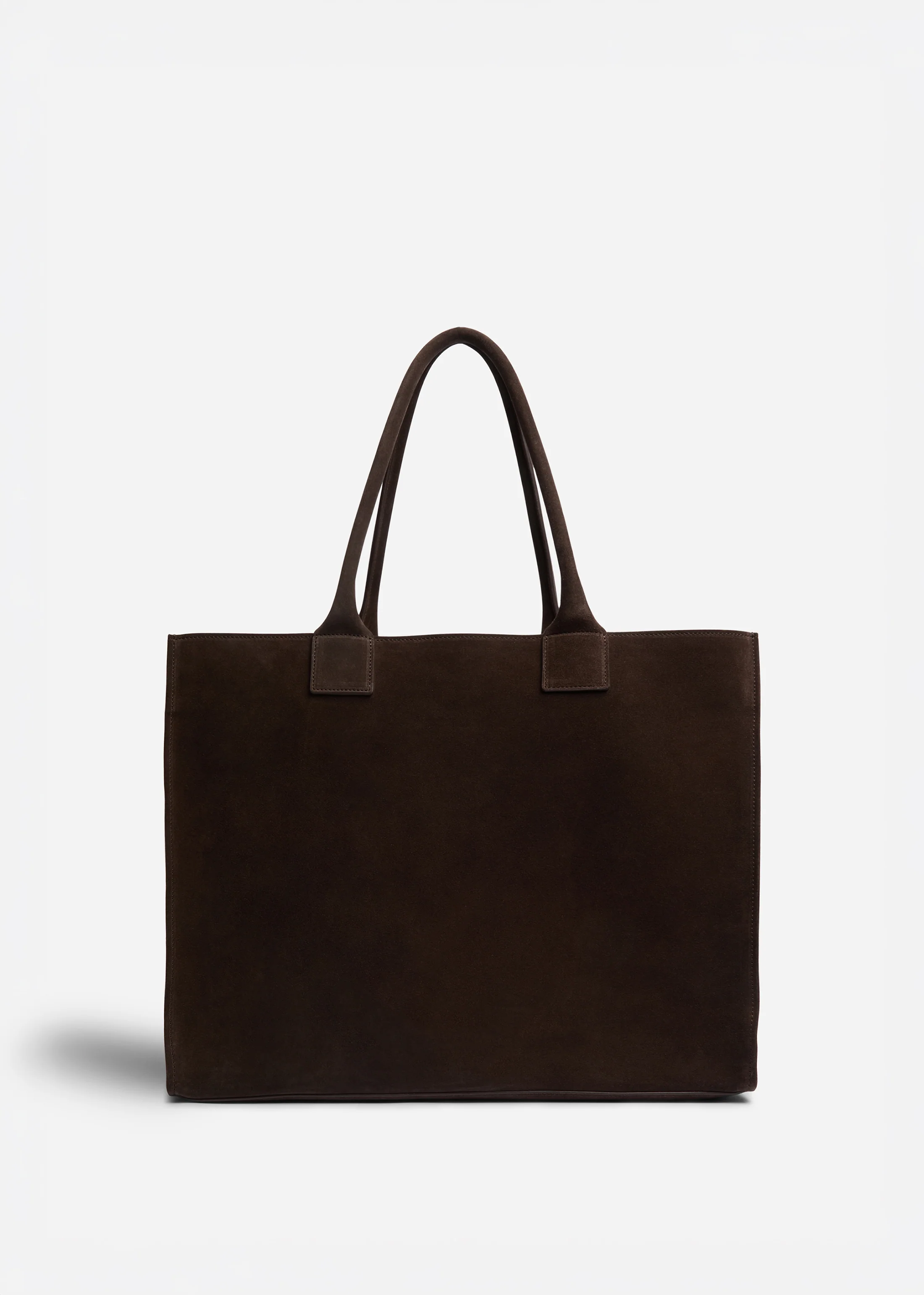 Large Tote Bag in Suede - Chocolate