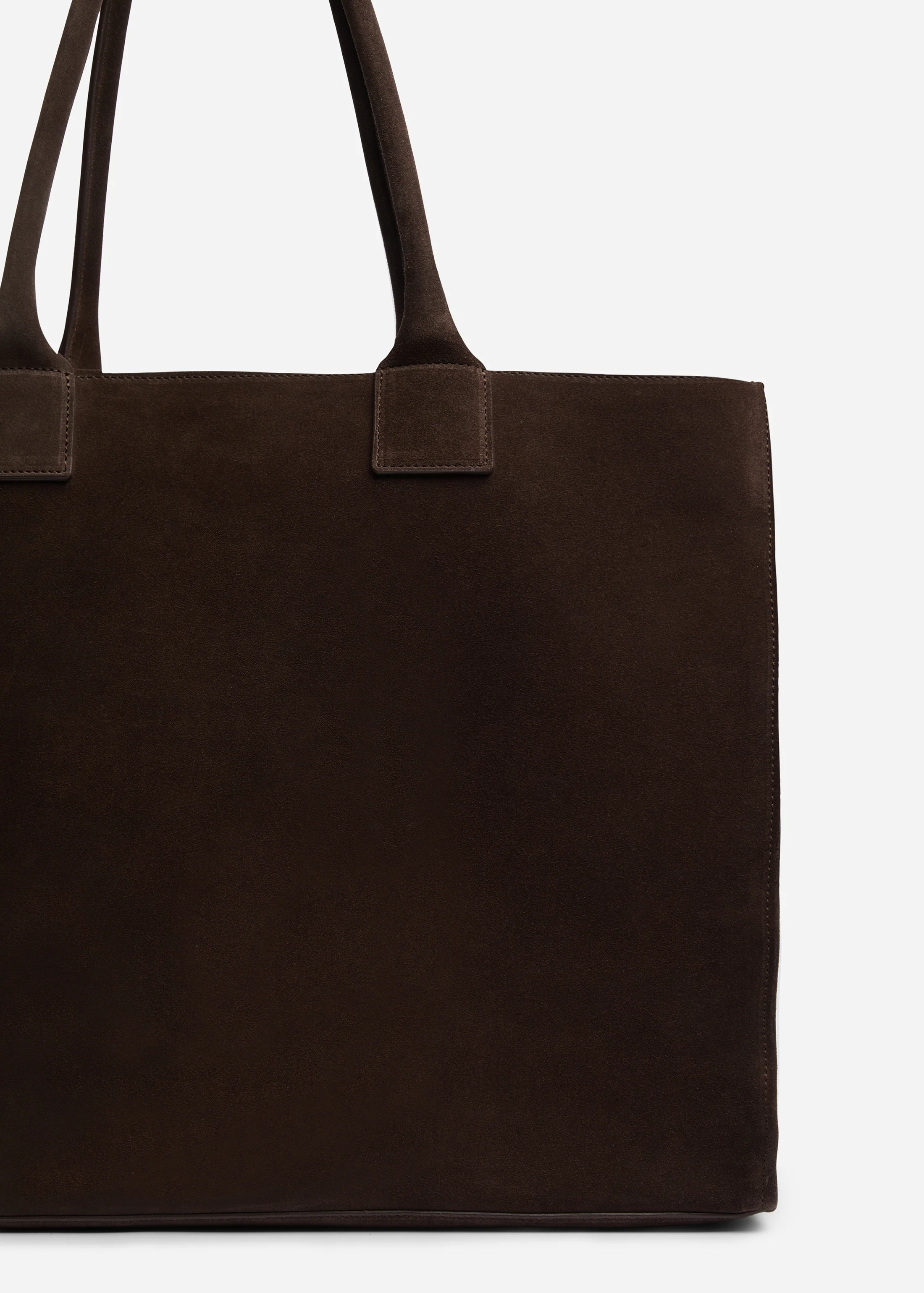 Large Tote Bag in Suede - Chocolate