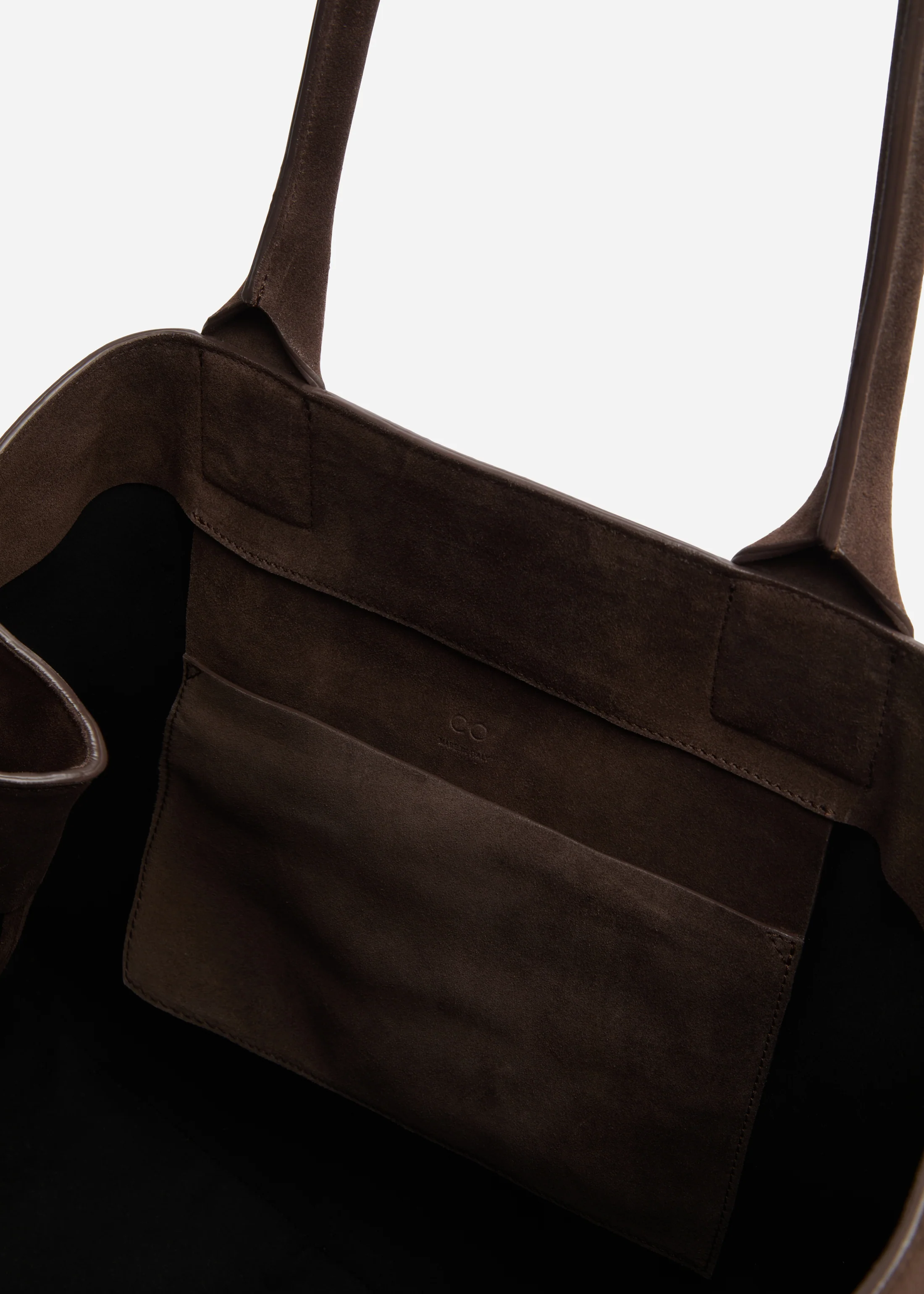 Large Tote Bag in Suede - Chocolate