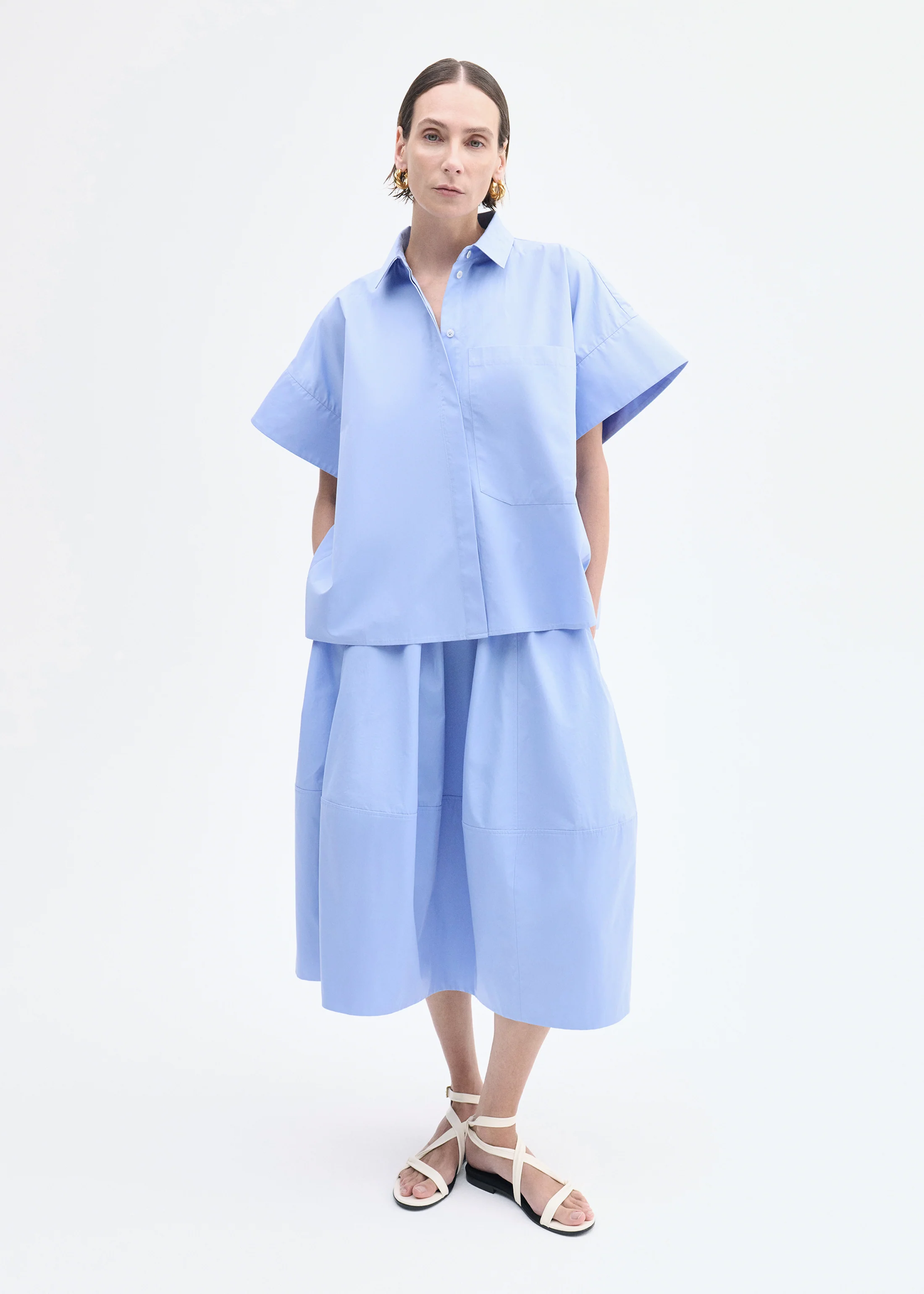 1819-full-skirt-in-cotton-poplin-blue-1.webp Full Skirt in Cotton Poplin - Blue
