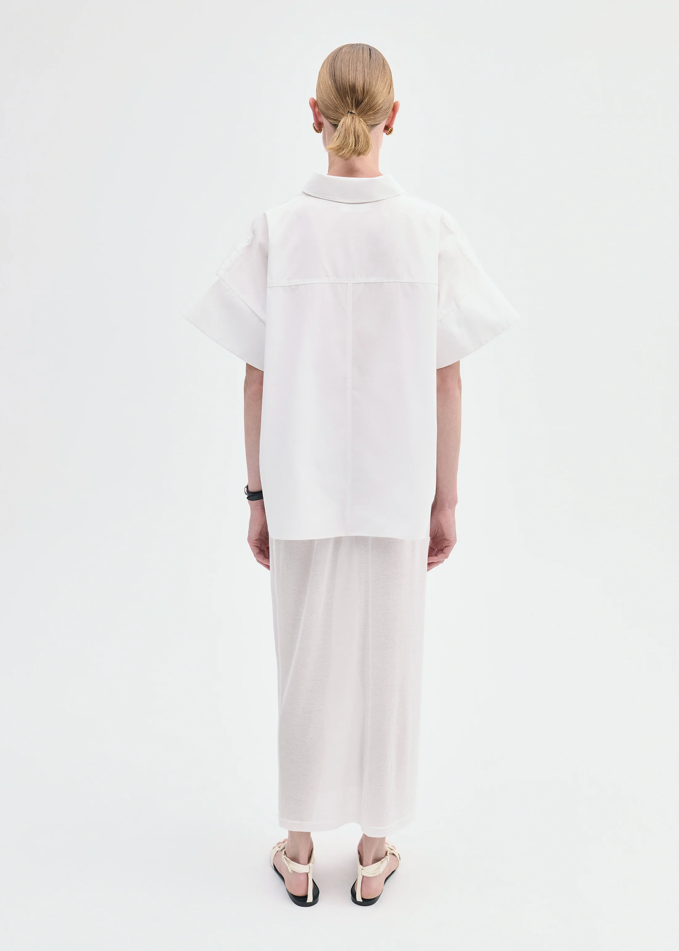 Pencil Skirt in Cotton Jersey -Ivory