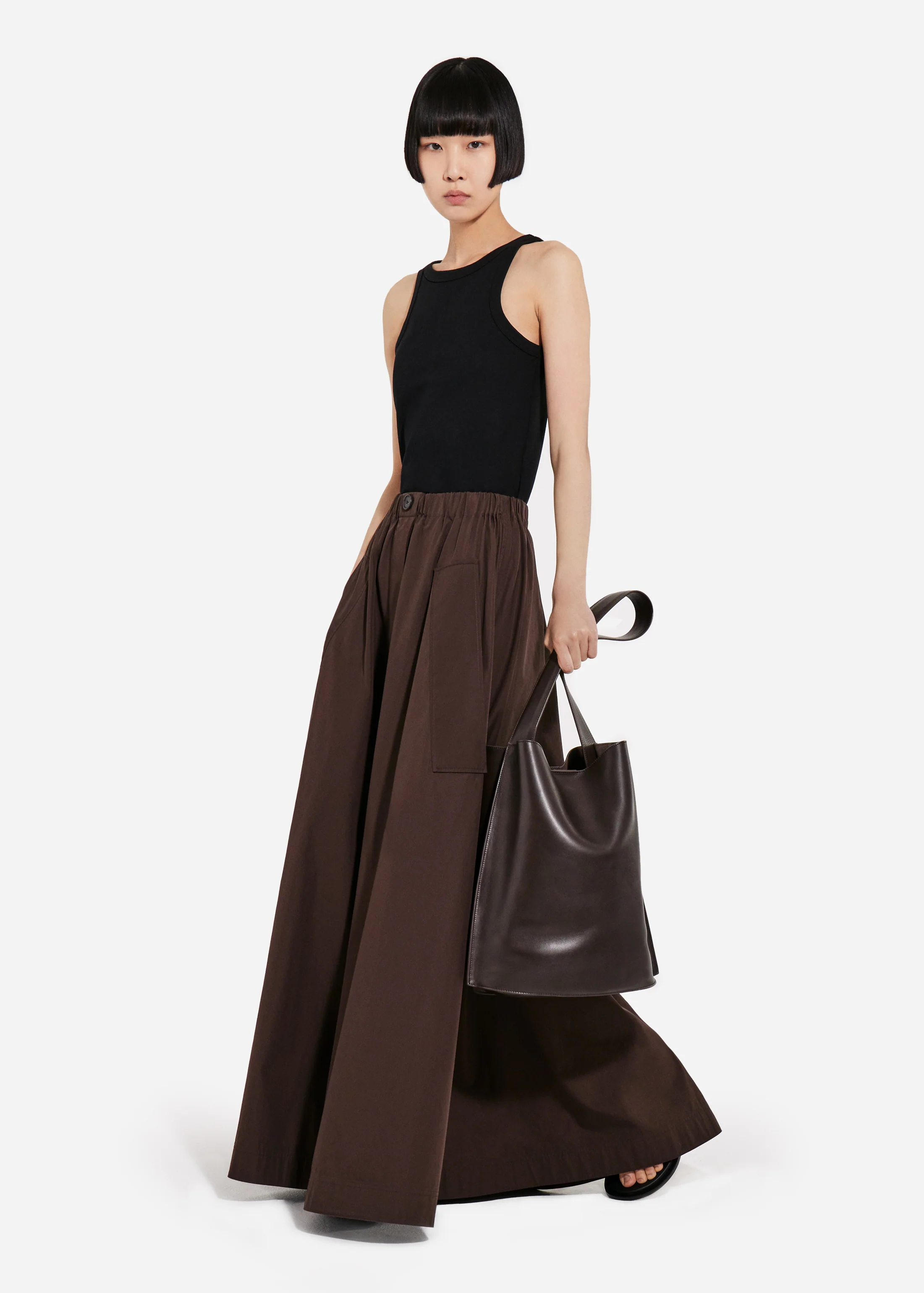 185-parachute-skirt-in-cotton-poplin-chocolate-2.webp Parachute Skirt in Cotton Poplin - Chocolate