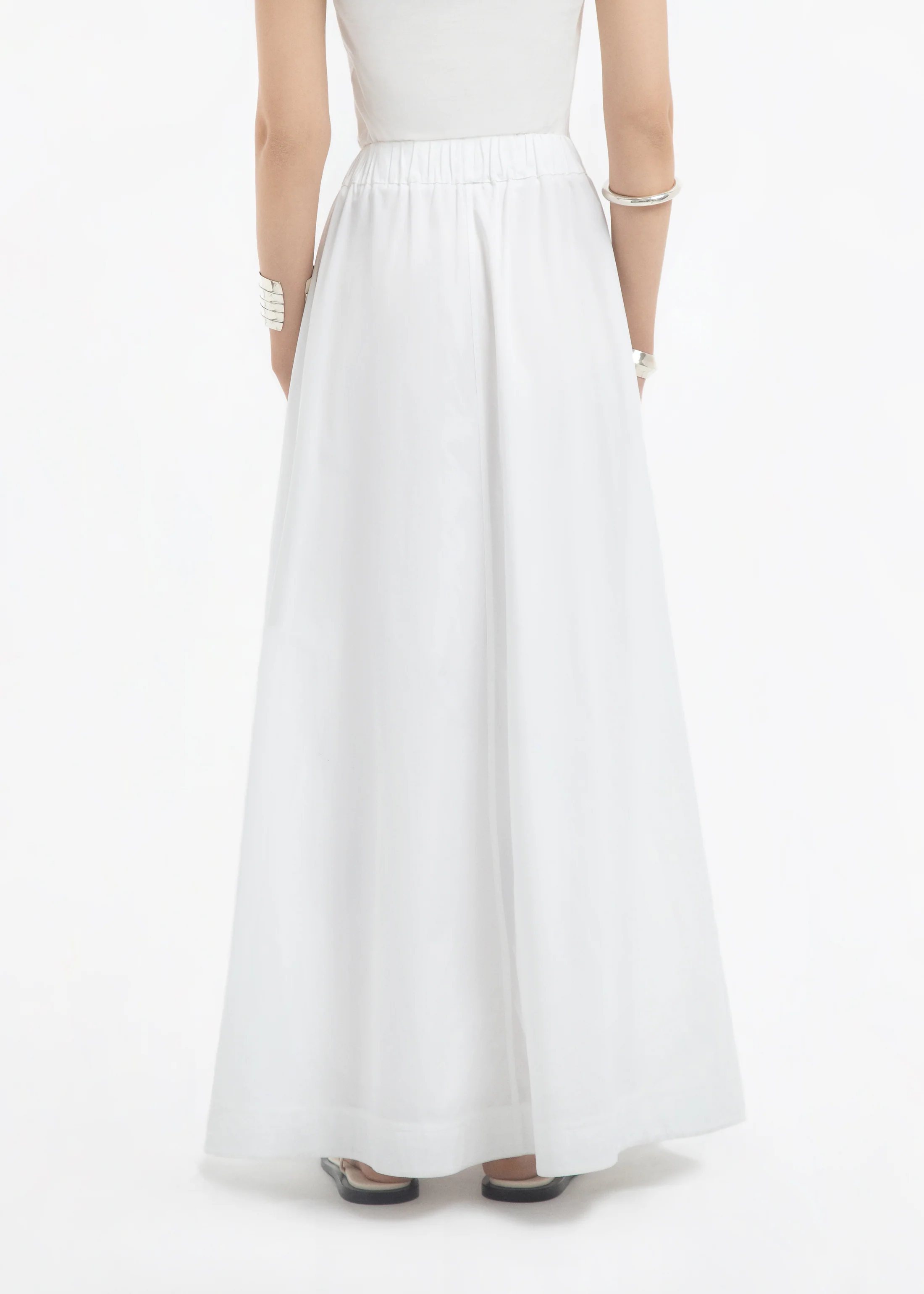 Parachute Skirt in Cotton Poplin - White