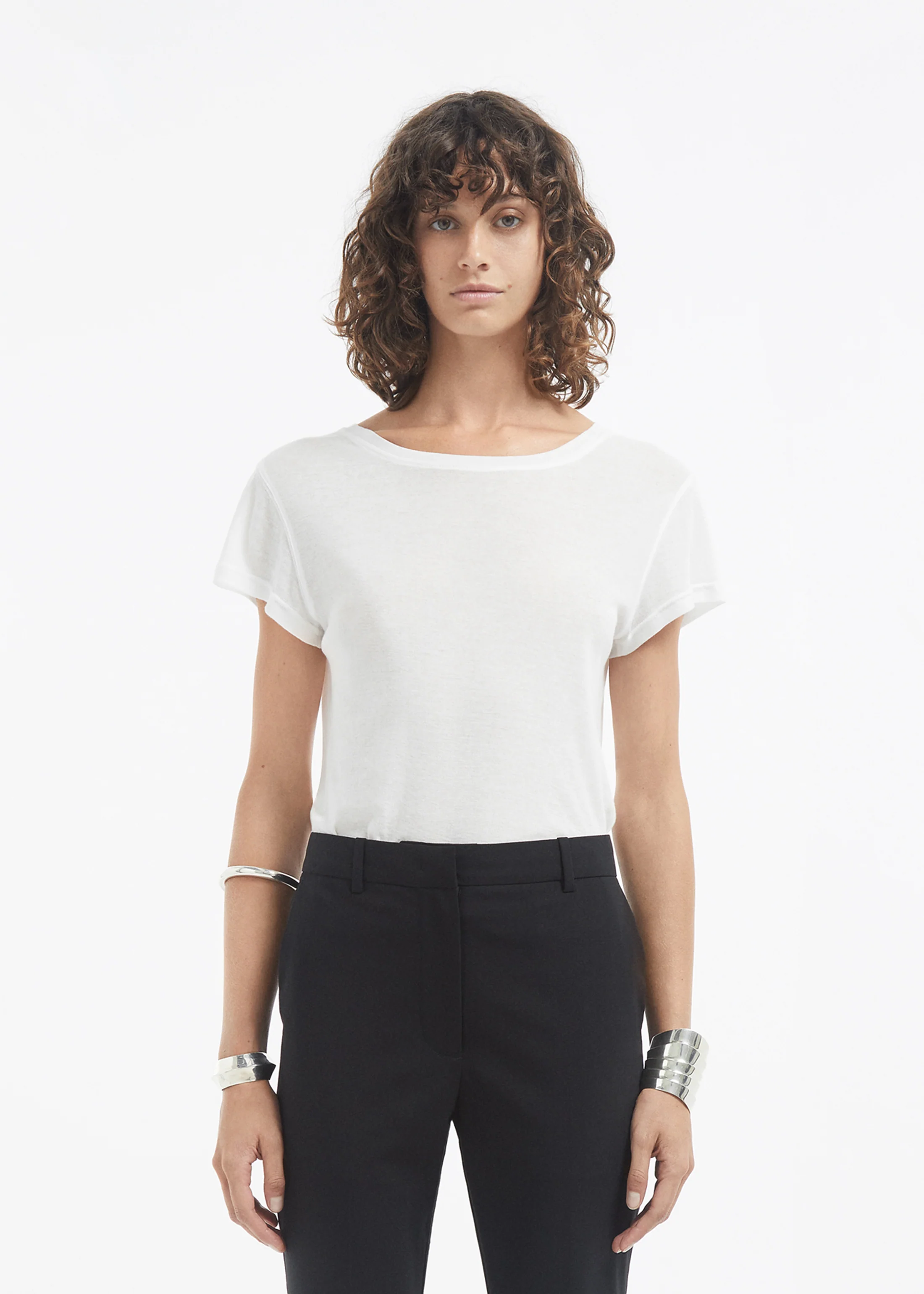 1952-crewneck-short-sleeve-t-shirt-in-cotton-jersey-ivory-1.webp Crewneck Short Sleeve T-Shirt in Cotton Jersey - Ivory