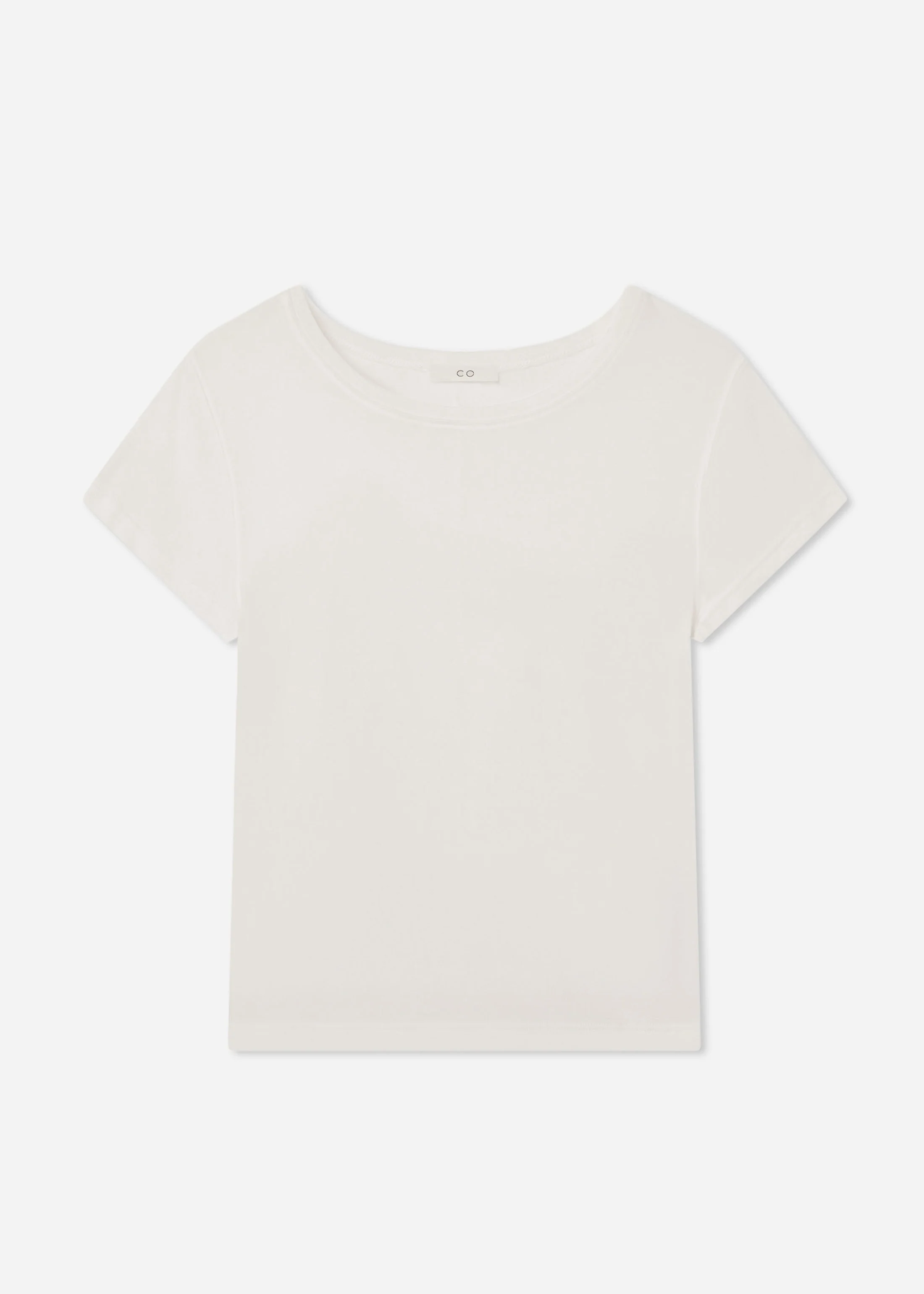 Crewneck Short Sleeve T-Shirt in Cotton Jersey - Ivory