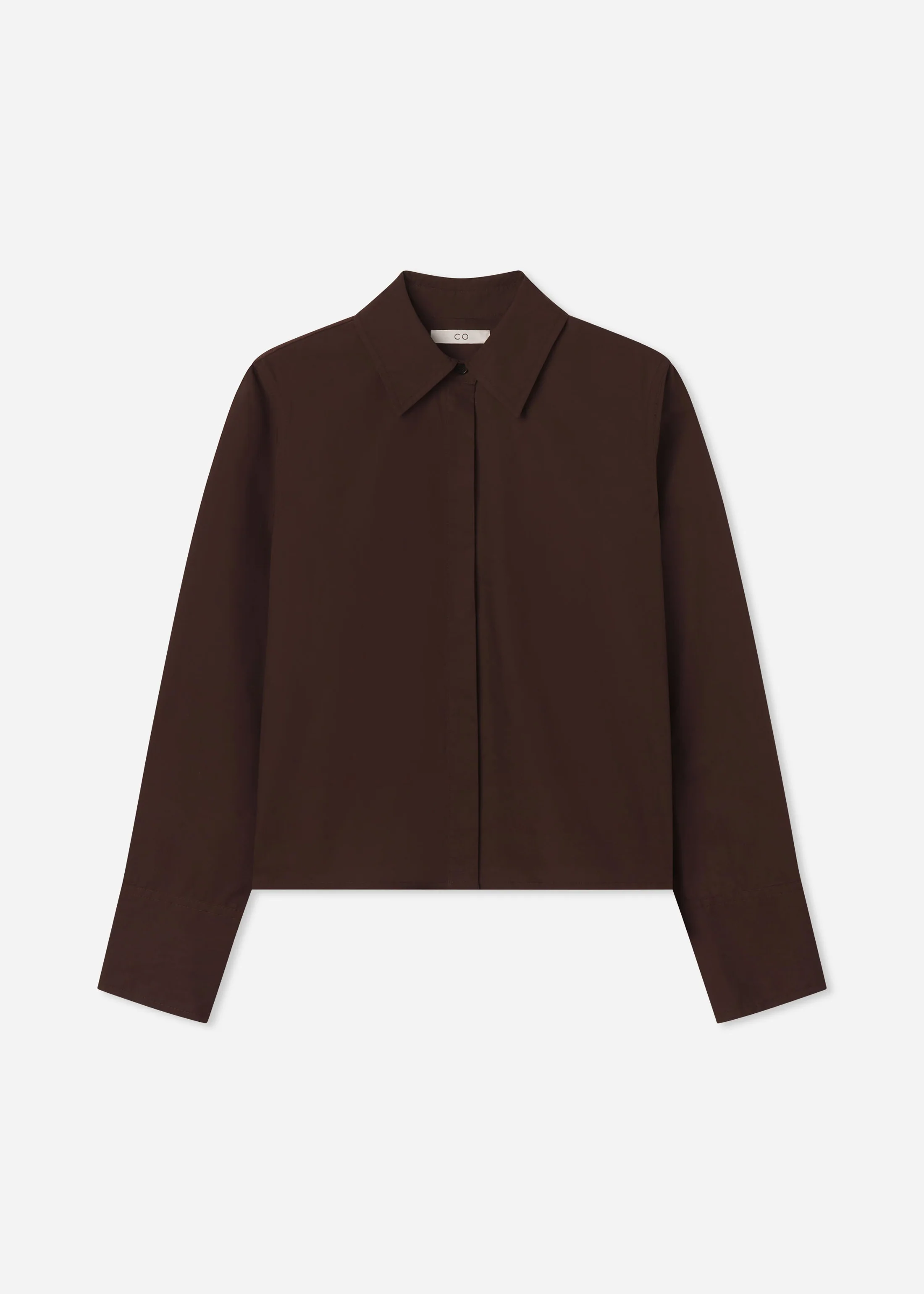 199-fitted-shirt-in-cotton-poplin-chocolate-4.webp Fitted Shirt in Cotton Poplin - Chocolate