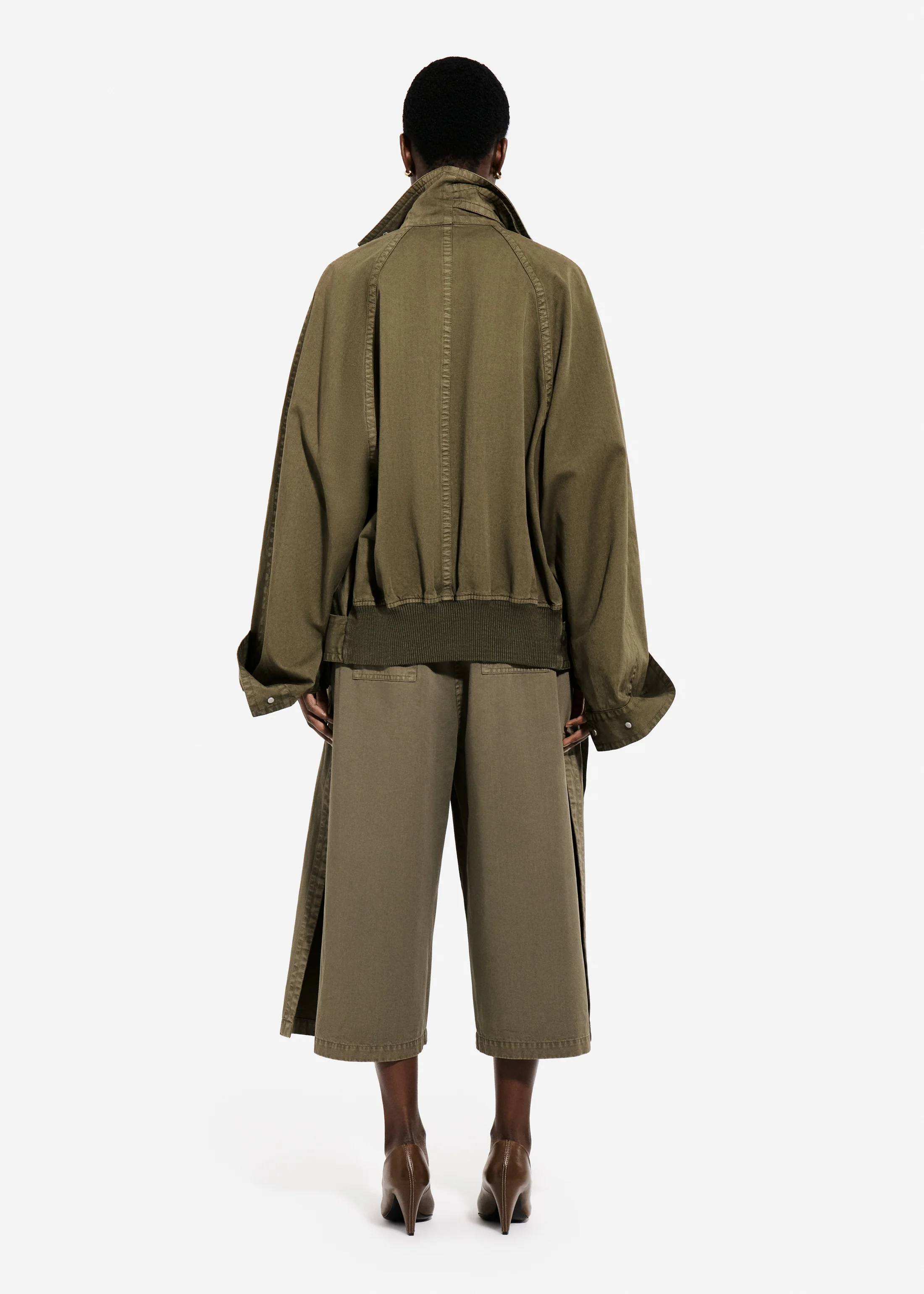 Raglan Workwear Bomber in Cotton - Avocado