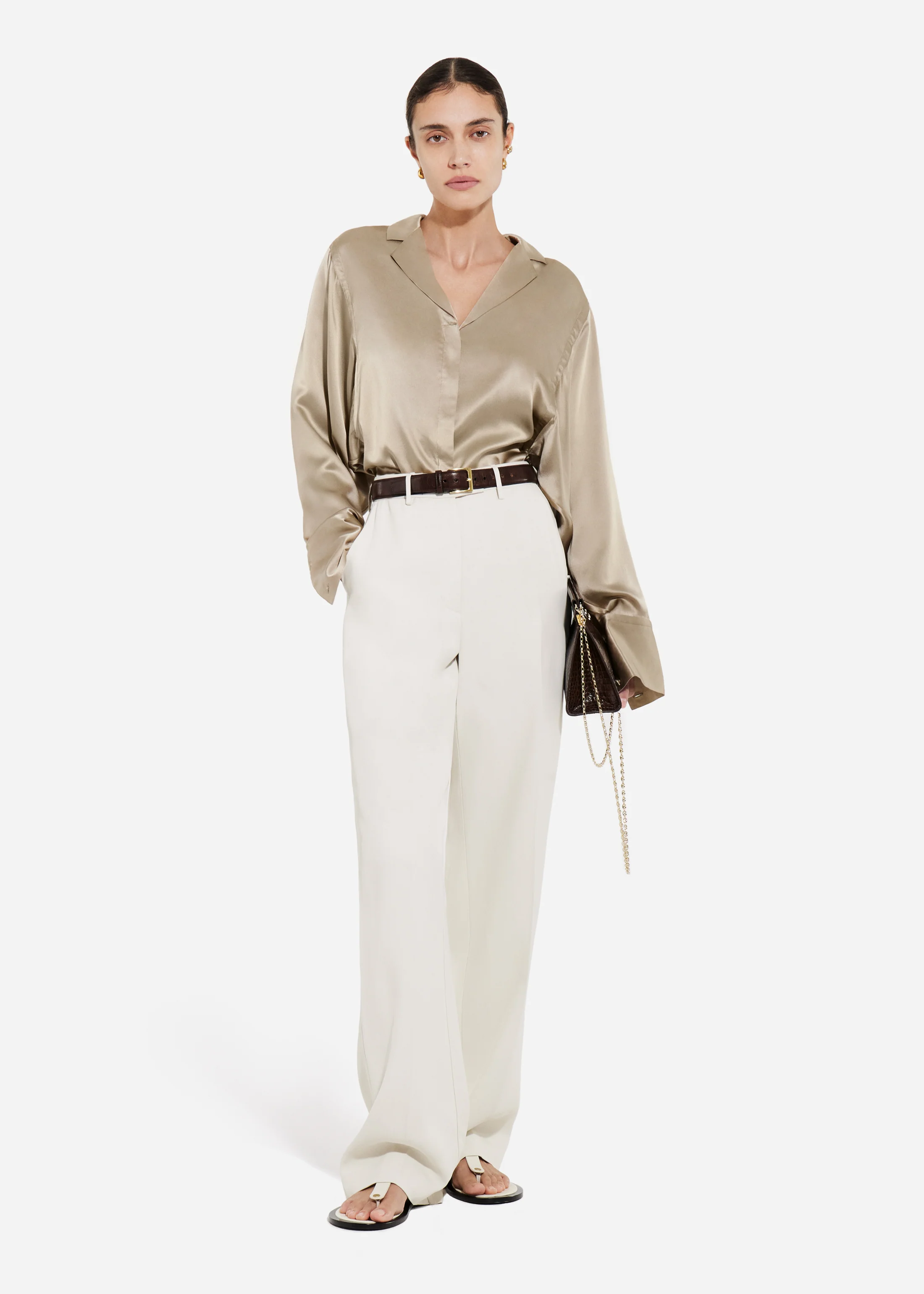 2159-relaxed-button-down-shirt-in-silk-charmeuse-sesame-1.webp Relaxed Button Down Shirt in Silk Charmeuse - Sesame