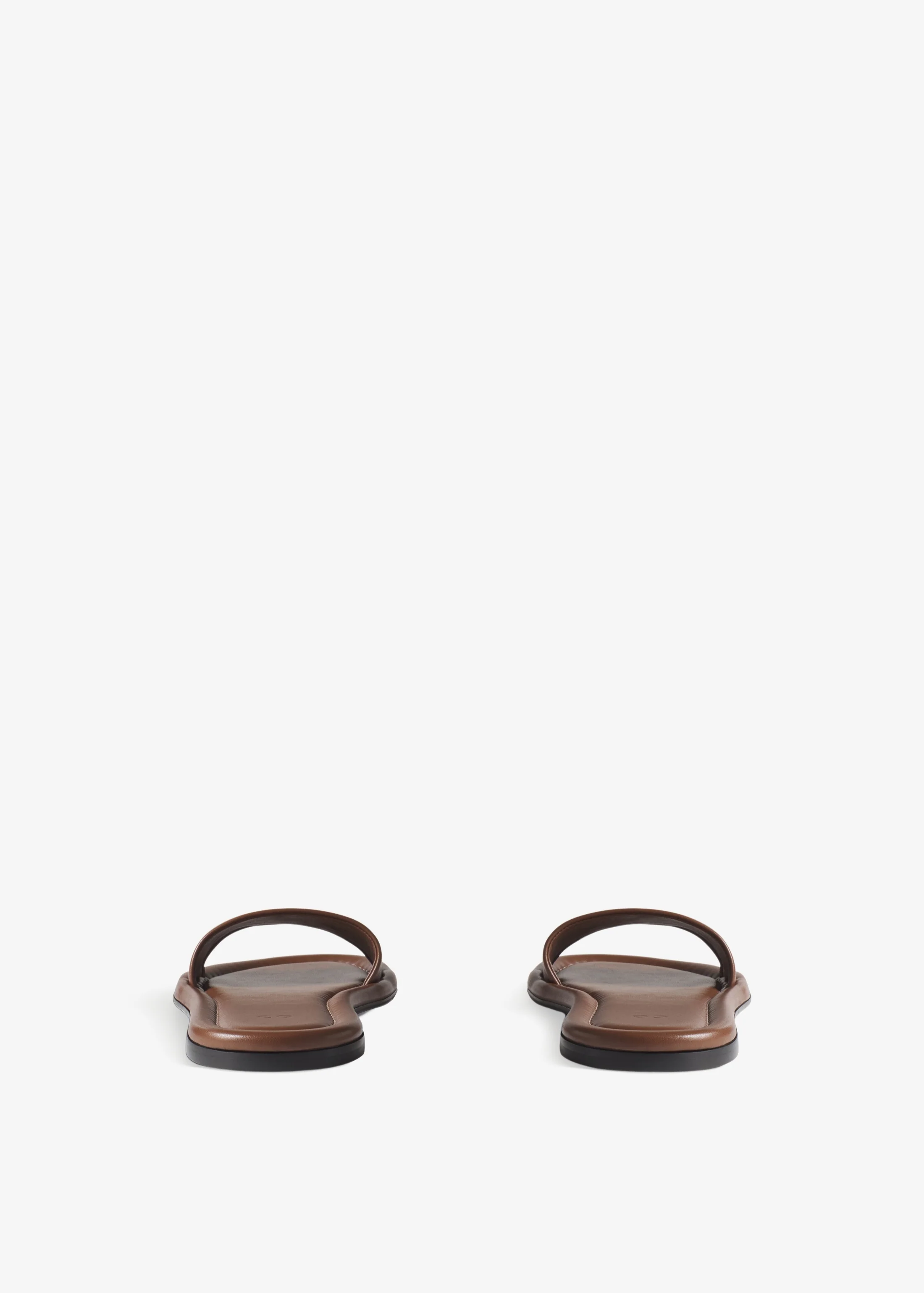 Slide Sandal in Leather - Cognac