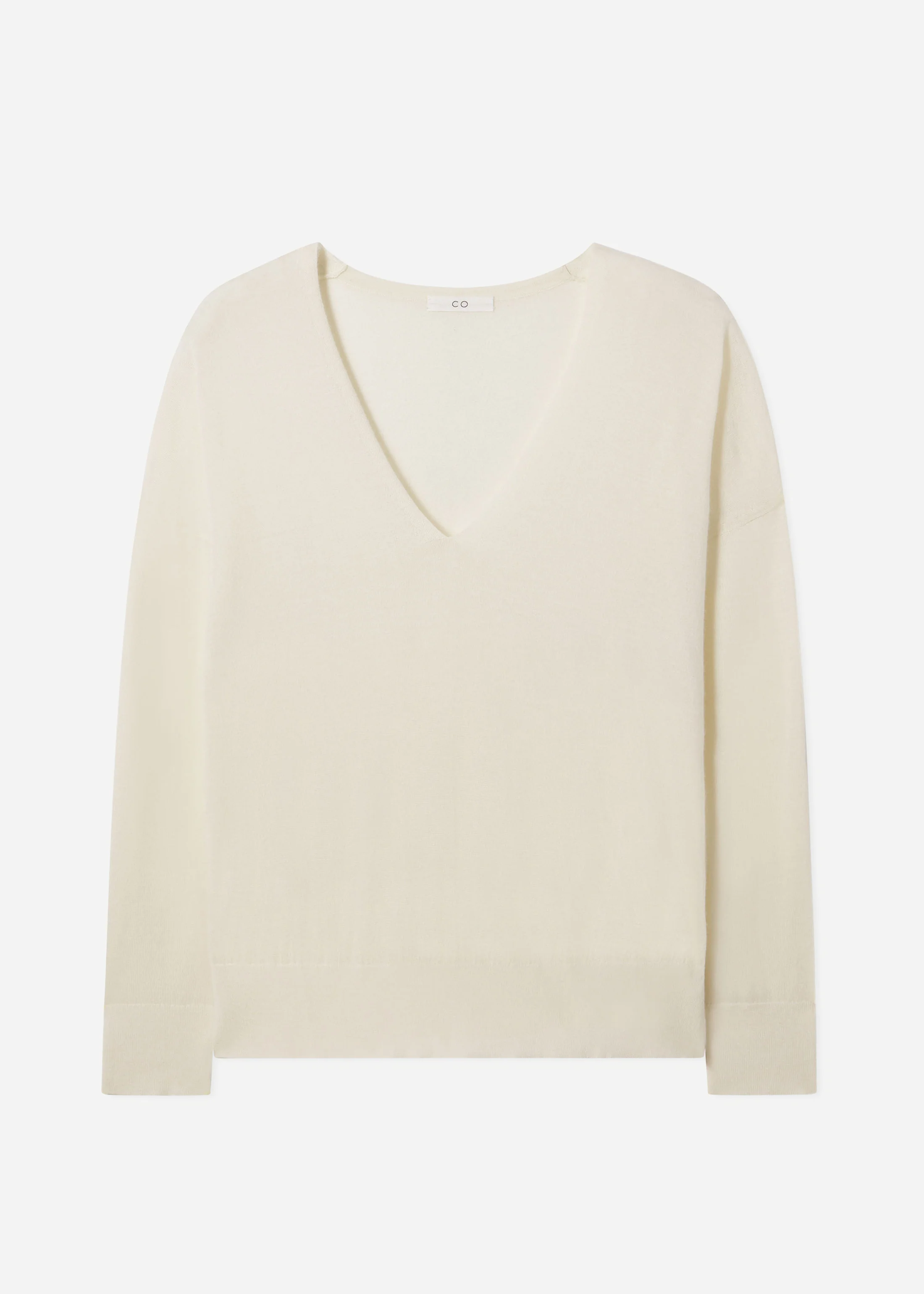 V-Neck Sweater in Fine Cashmere - Ivory