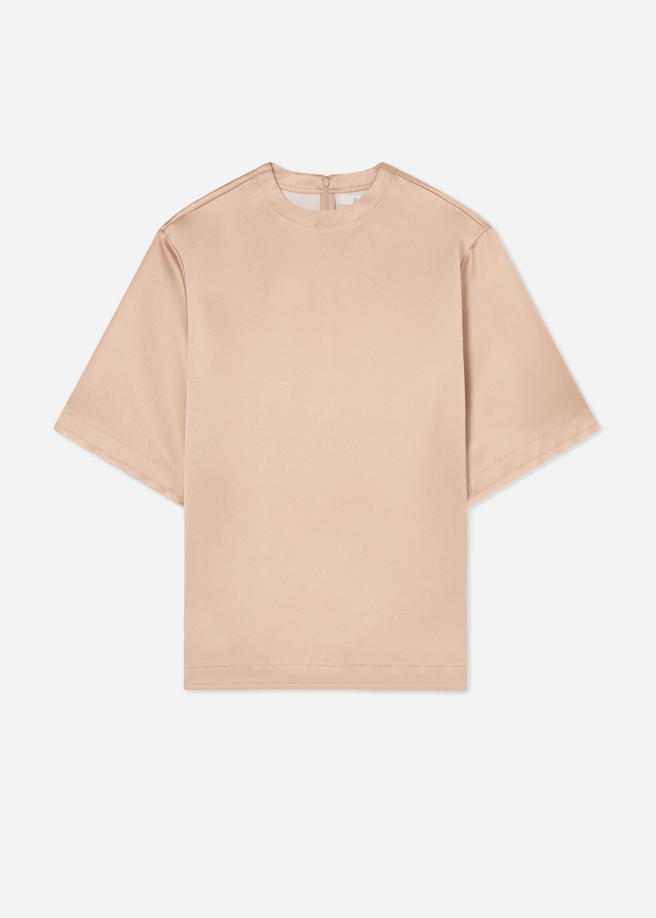 Oversized Shirt in Duchess Satin - Champagne