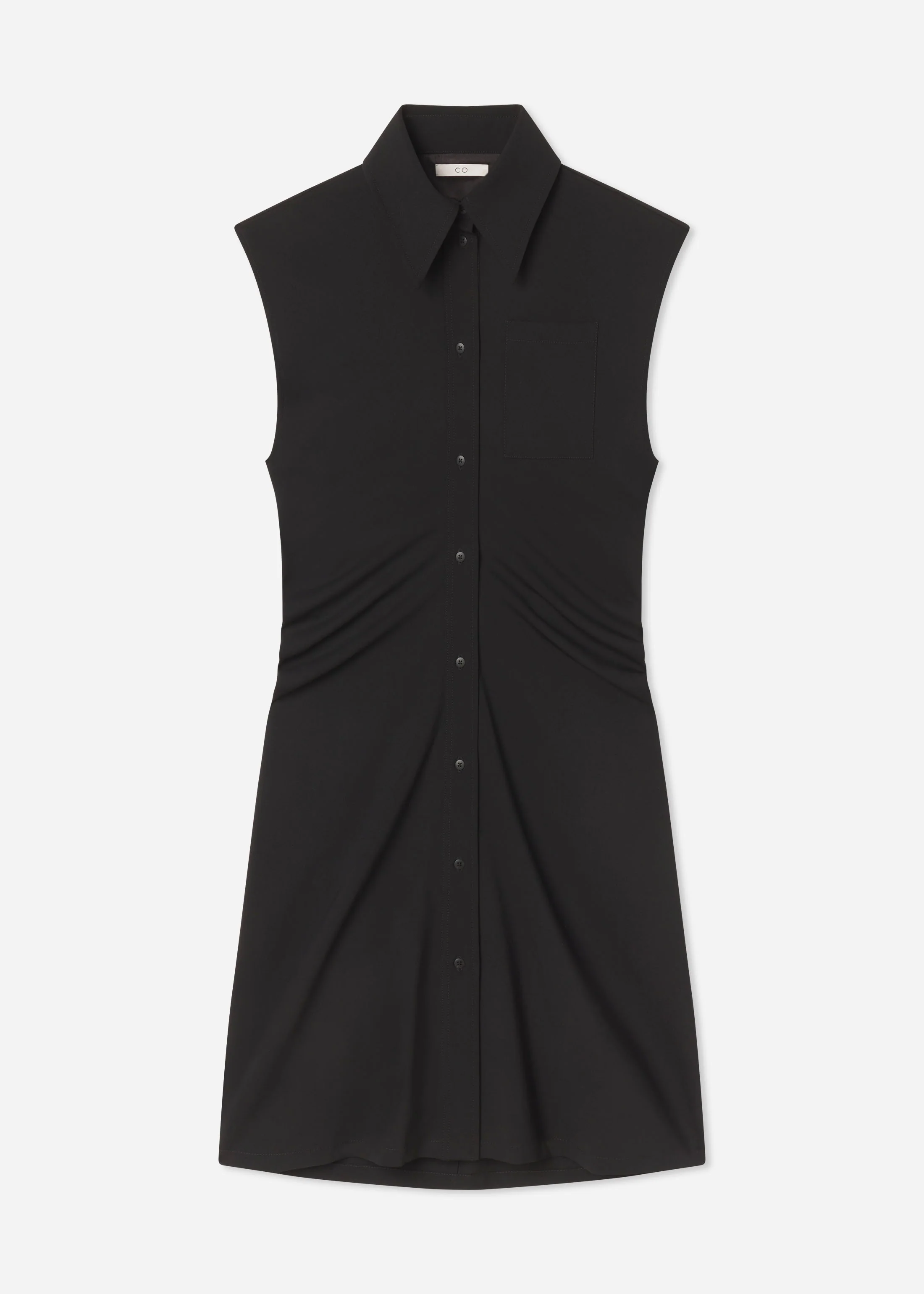 Banana Cut Shirt Dress - Black