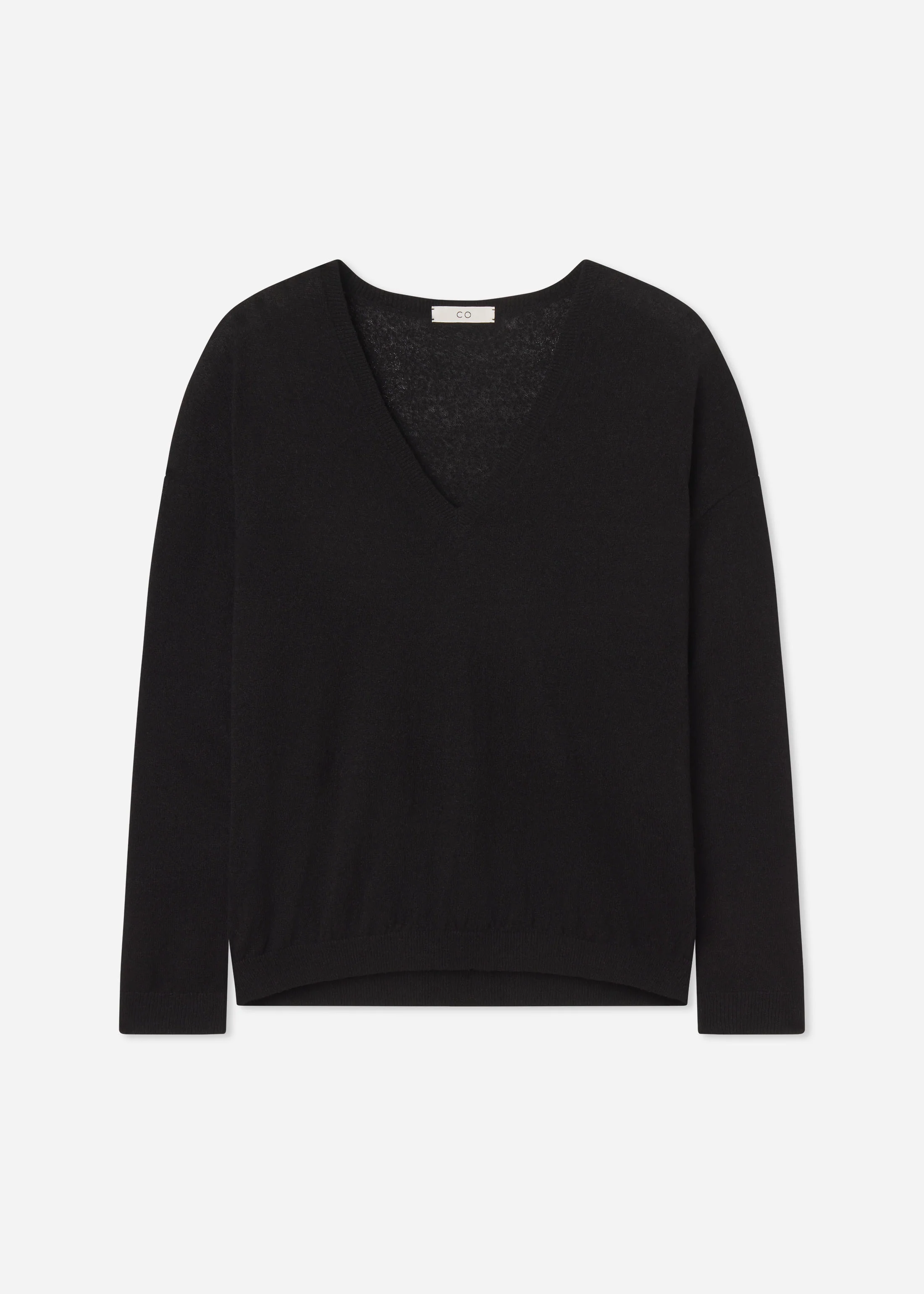 238-v-neck-sweater-in-silk-linen-black-5.webp V-Neck Sweater in Silk Linen - Black