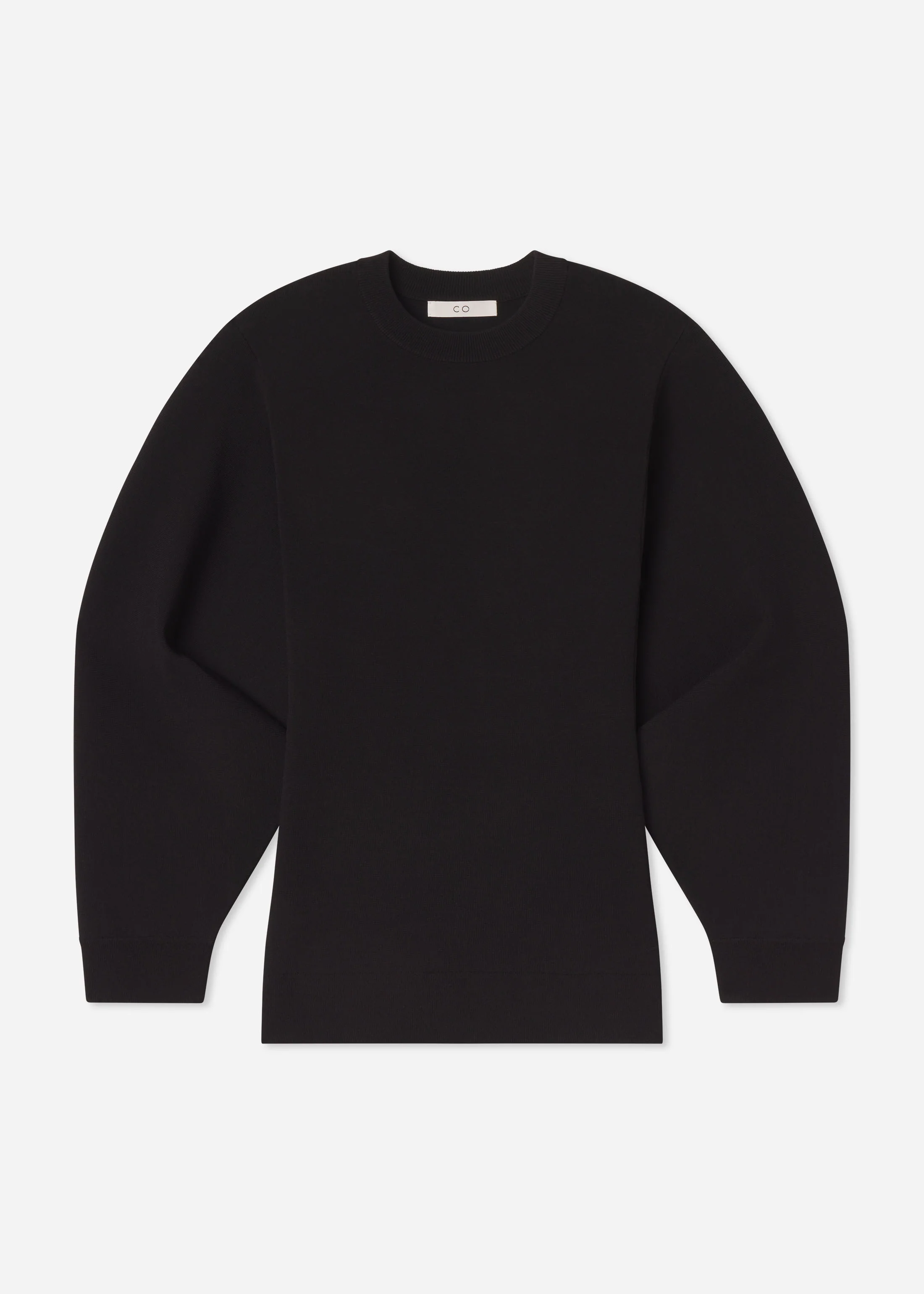 245-crewneck-tunic-top-in-stretch-knit-black-4.webp Crewneck Tunic Top in Stretch Knit - Black