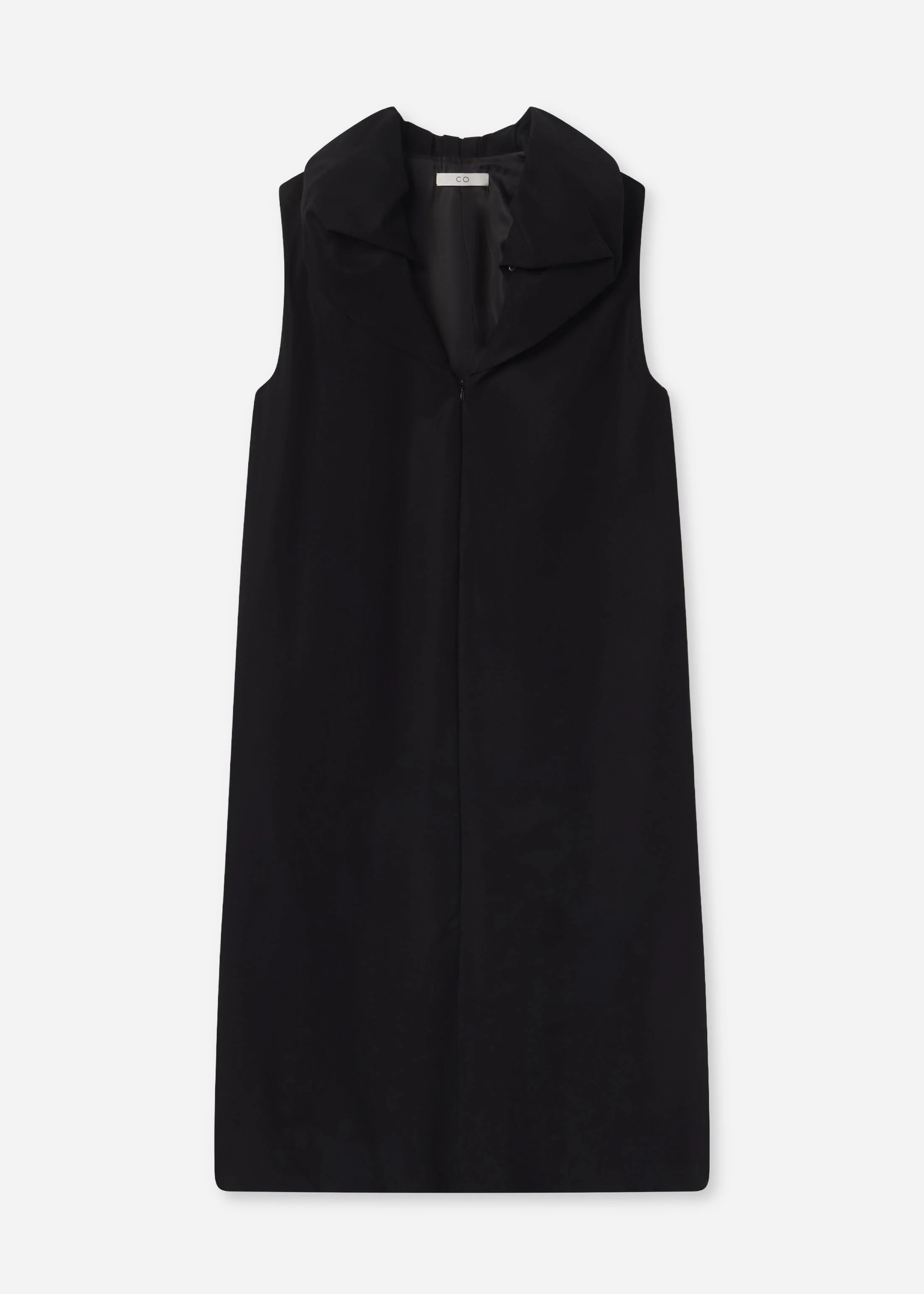 Cloud Collar Tank Dress in Cotton - Black