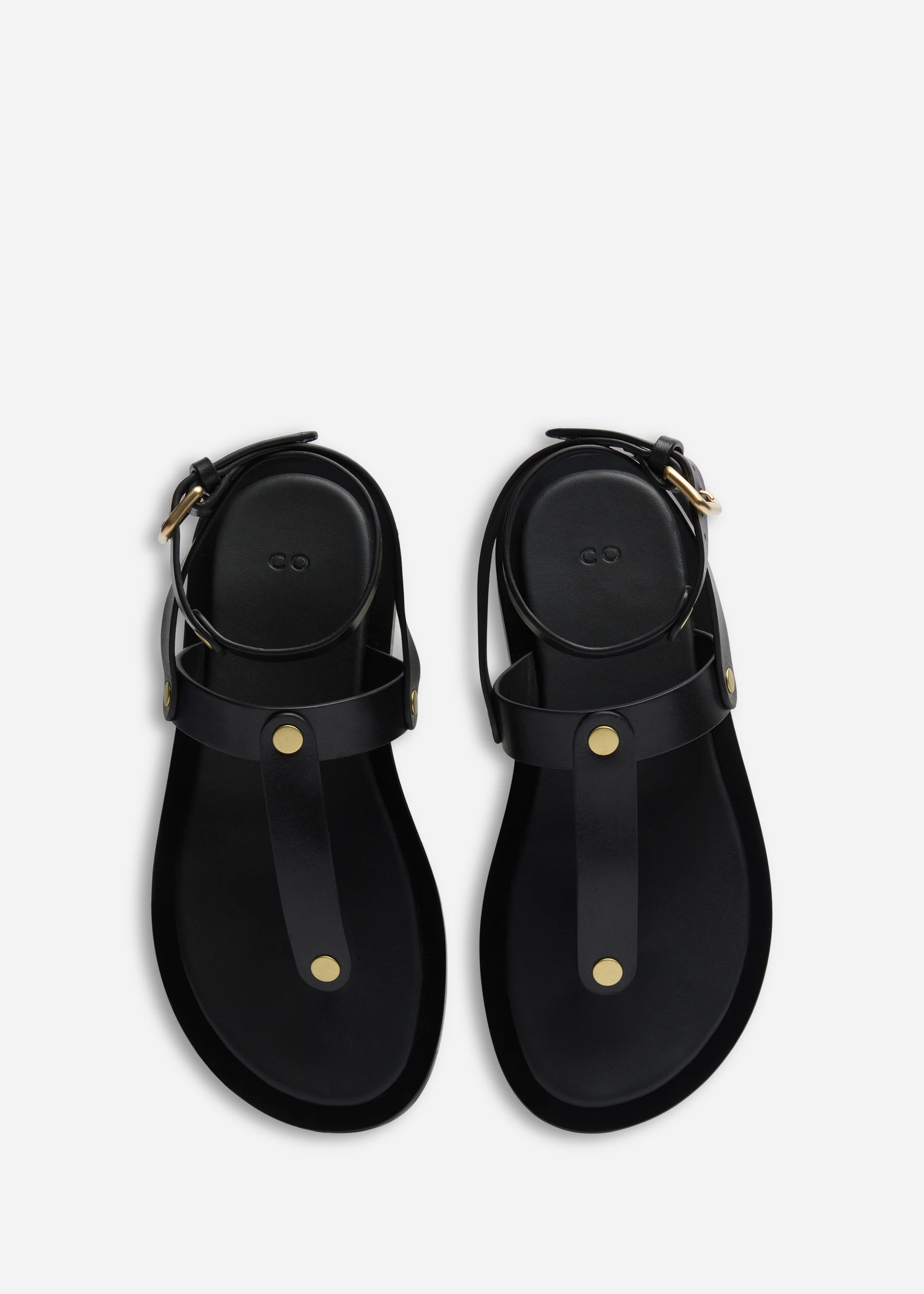Ankle Wrap Sandal in Calf Skin Leather - Black