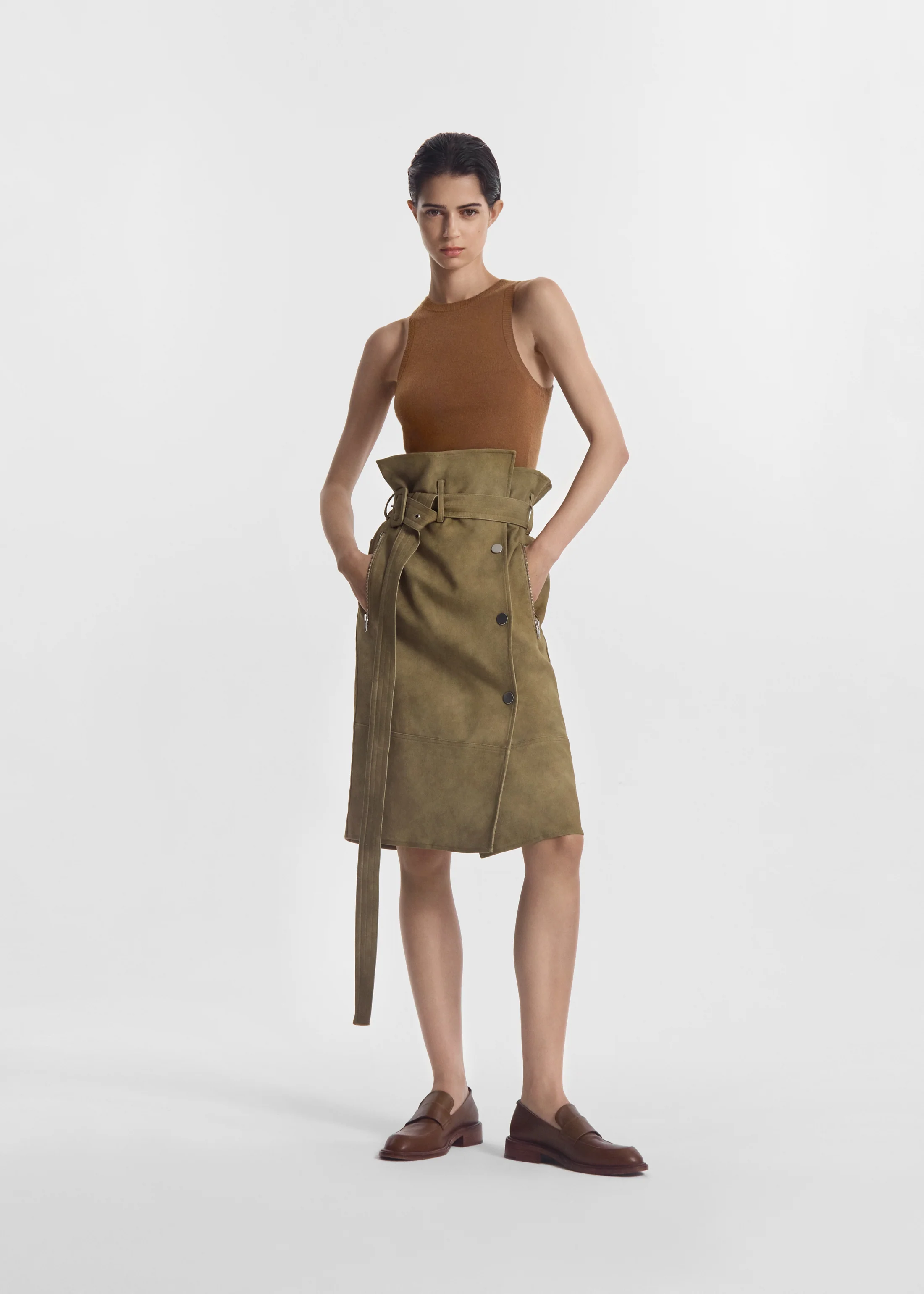 Hardwear Skirt in Cold Dye Cotton - Khaki