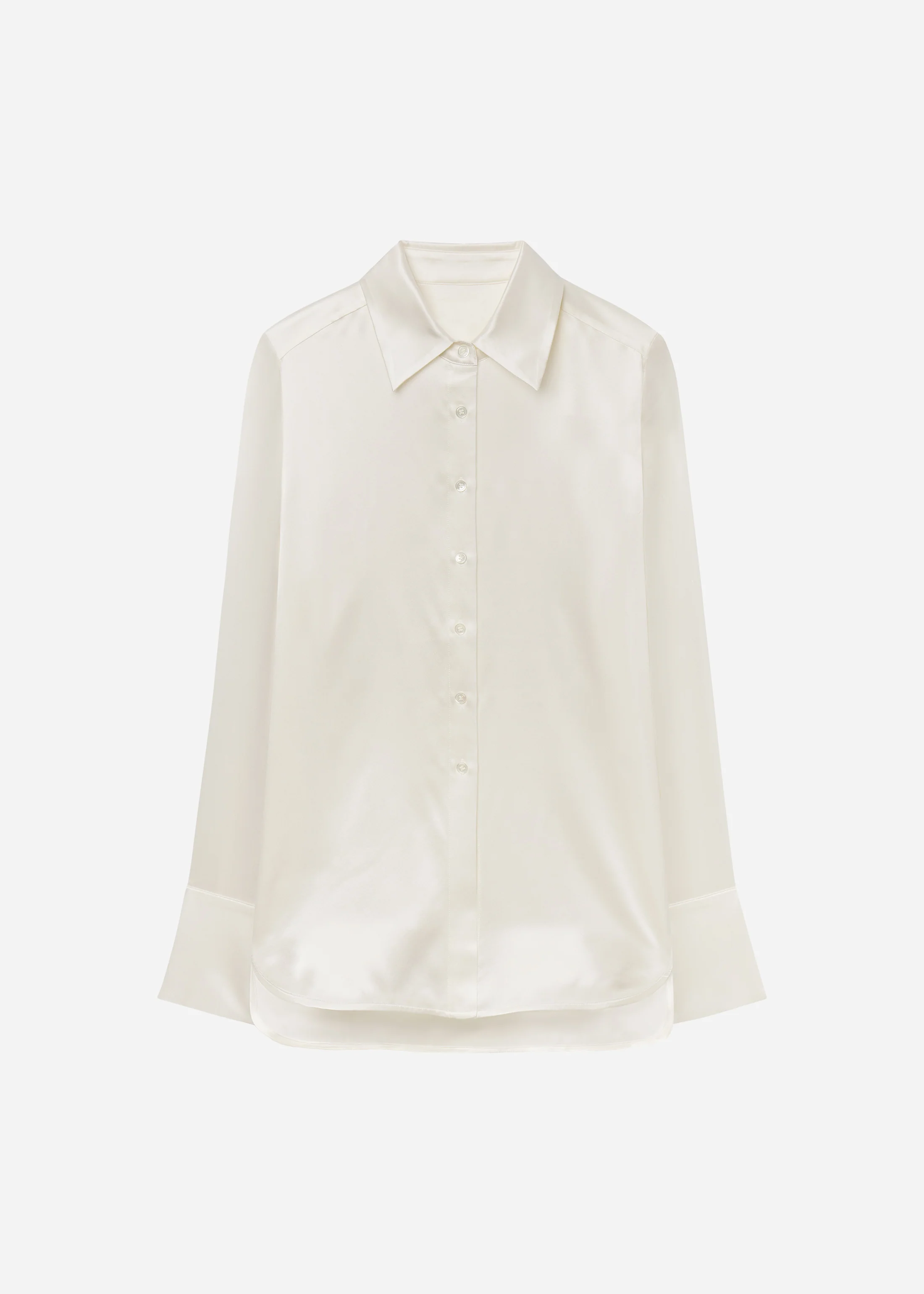 Button Down Shirt in Silk - Ivory