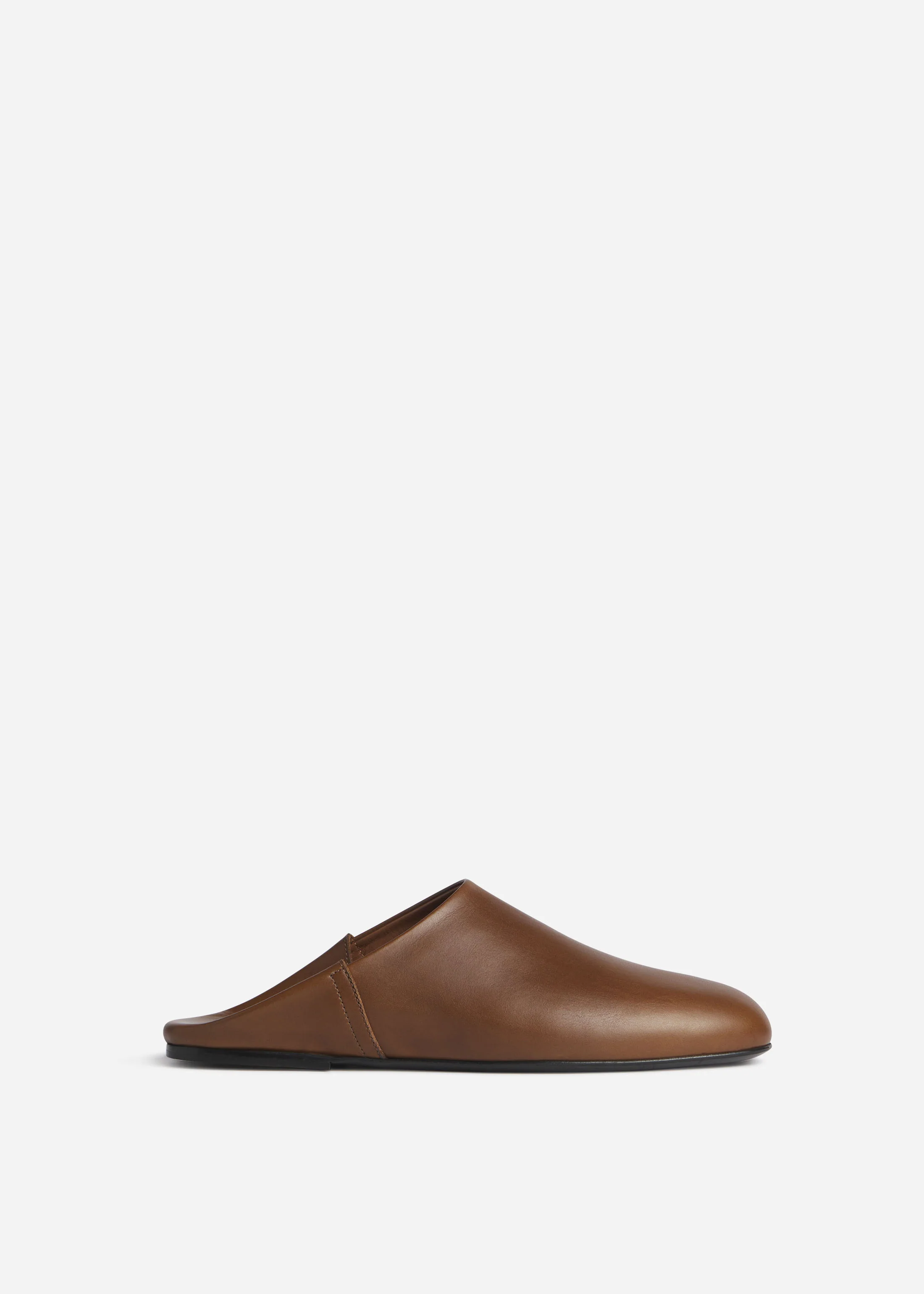 Babouche Mule in Smooth Leather - Cognac