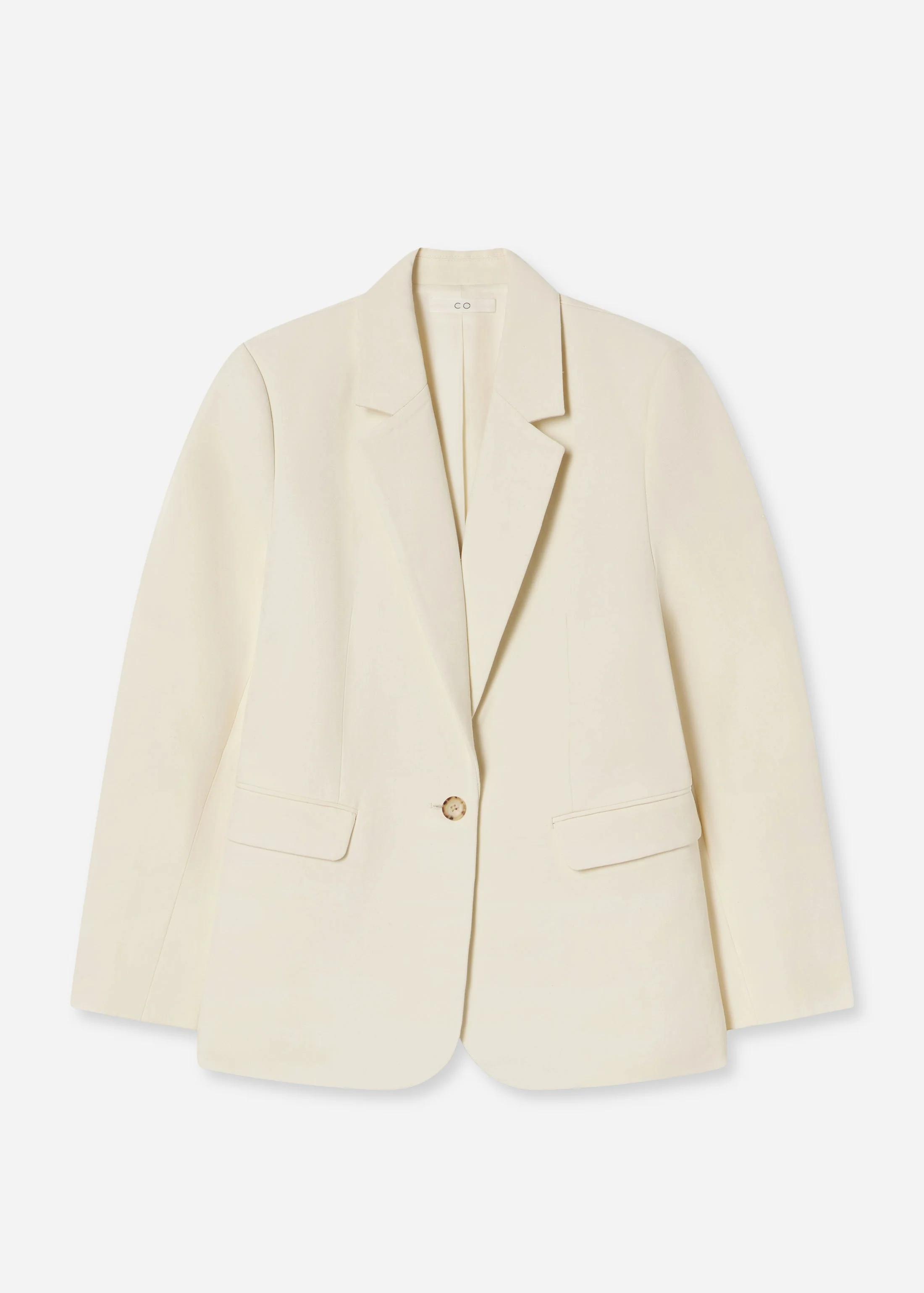 Boyfriend Blazer in Linen - Pearl